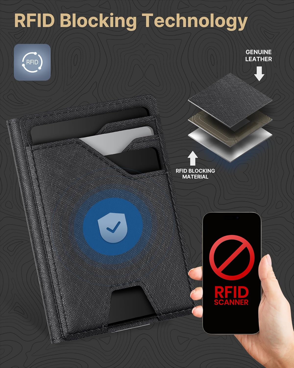 Men’s Slim RFID Leather Wallet with Money Clip – Front Pocket Design - Abbycart