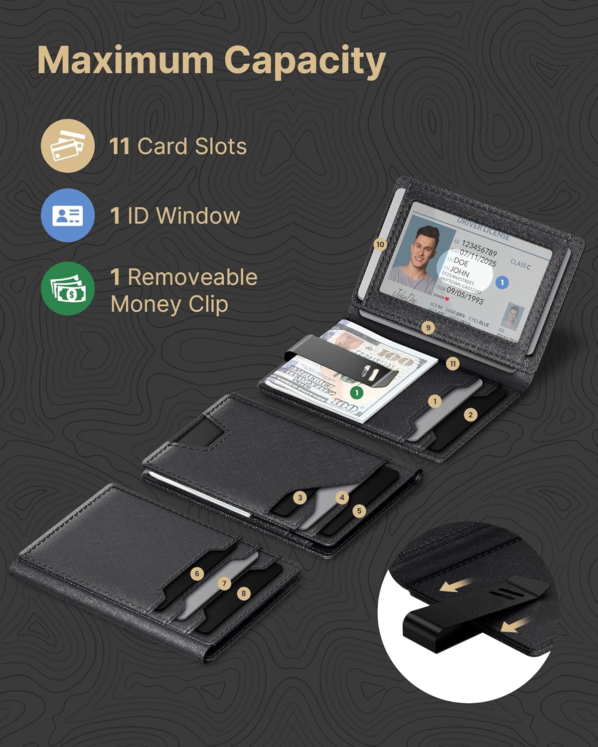 Men’s Slim RFID Leather Wallet with Money Clip – Front Pocket Design - Abbycart