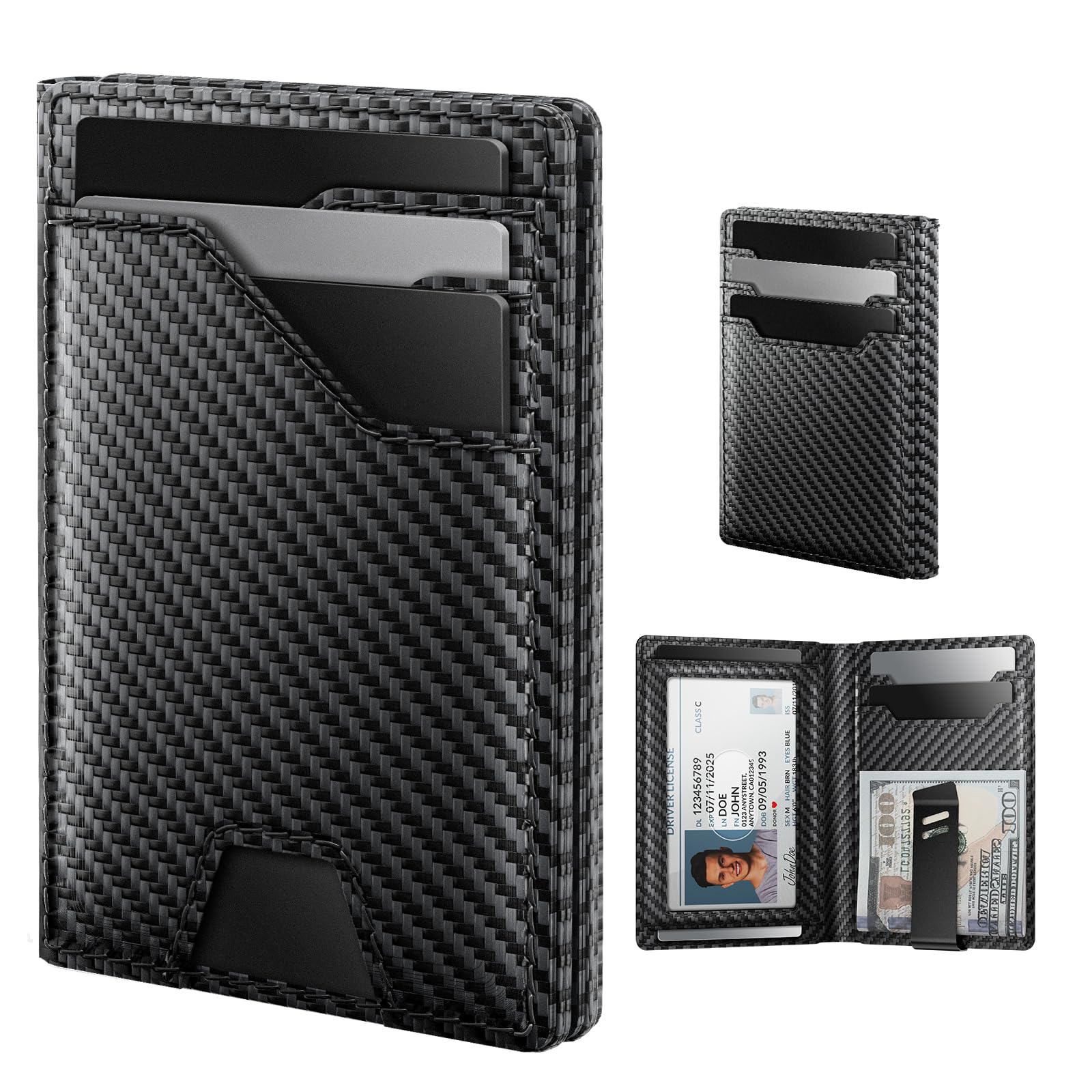 Men’s Slim RFID Leather Wallet with Money Clip – Front Pocket Design - Abbycart