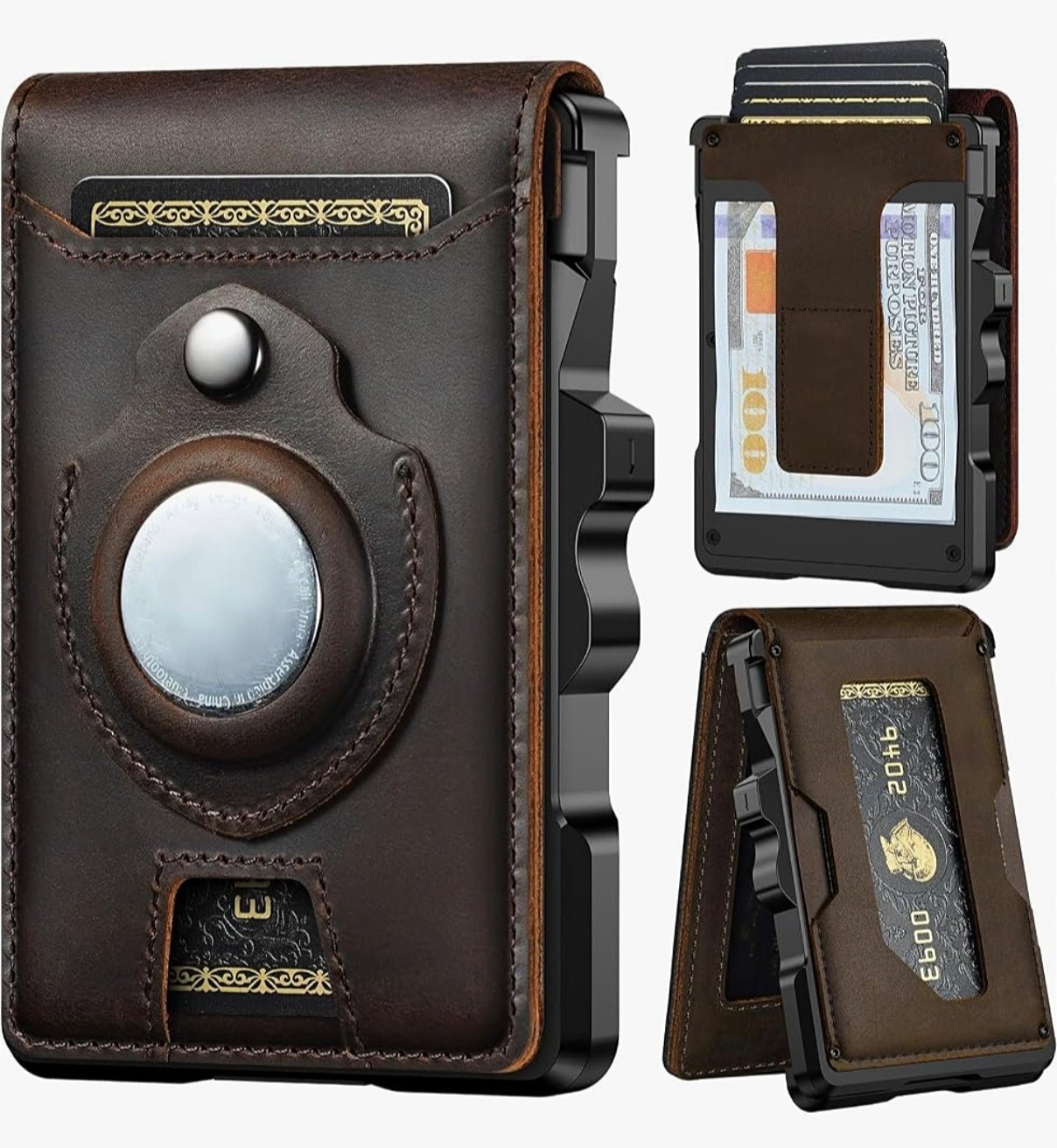 Men’s Slim RFID Leather Wallet with Pop-Up Card Holder
