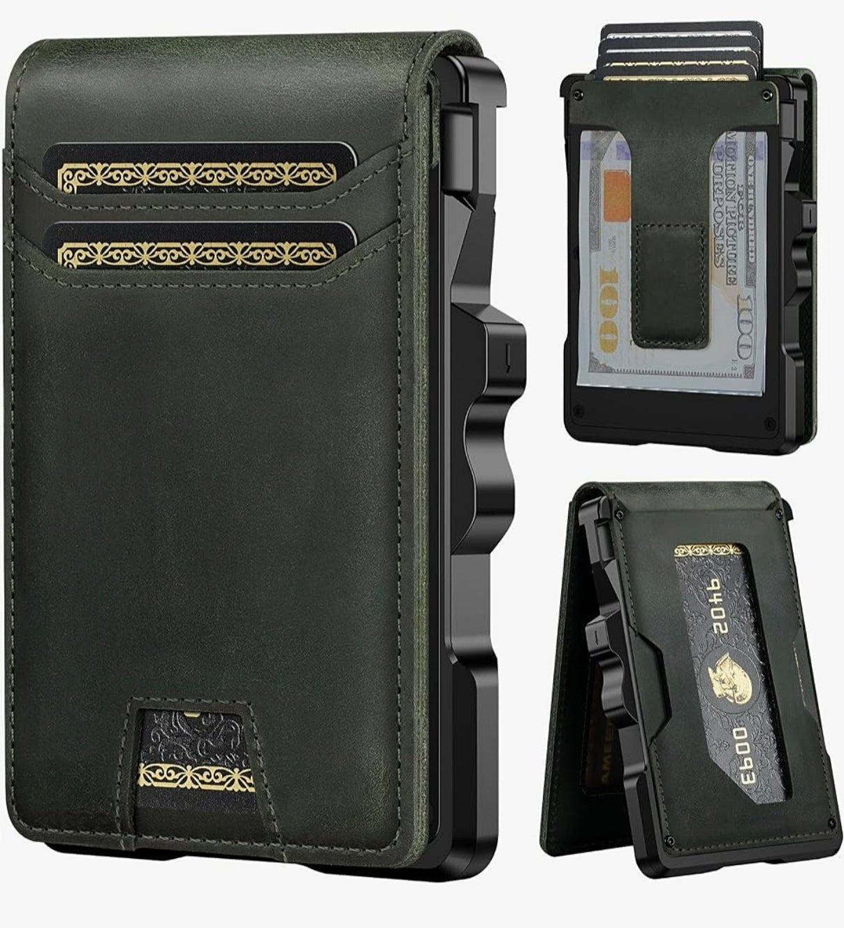 Men’s Slim RFID Leather Wallet with Pop-Up Card Holder