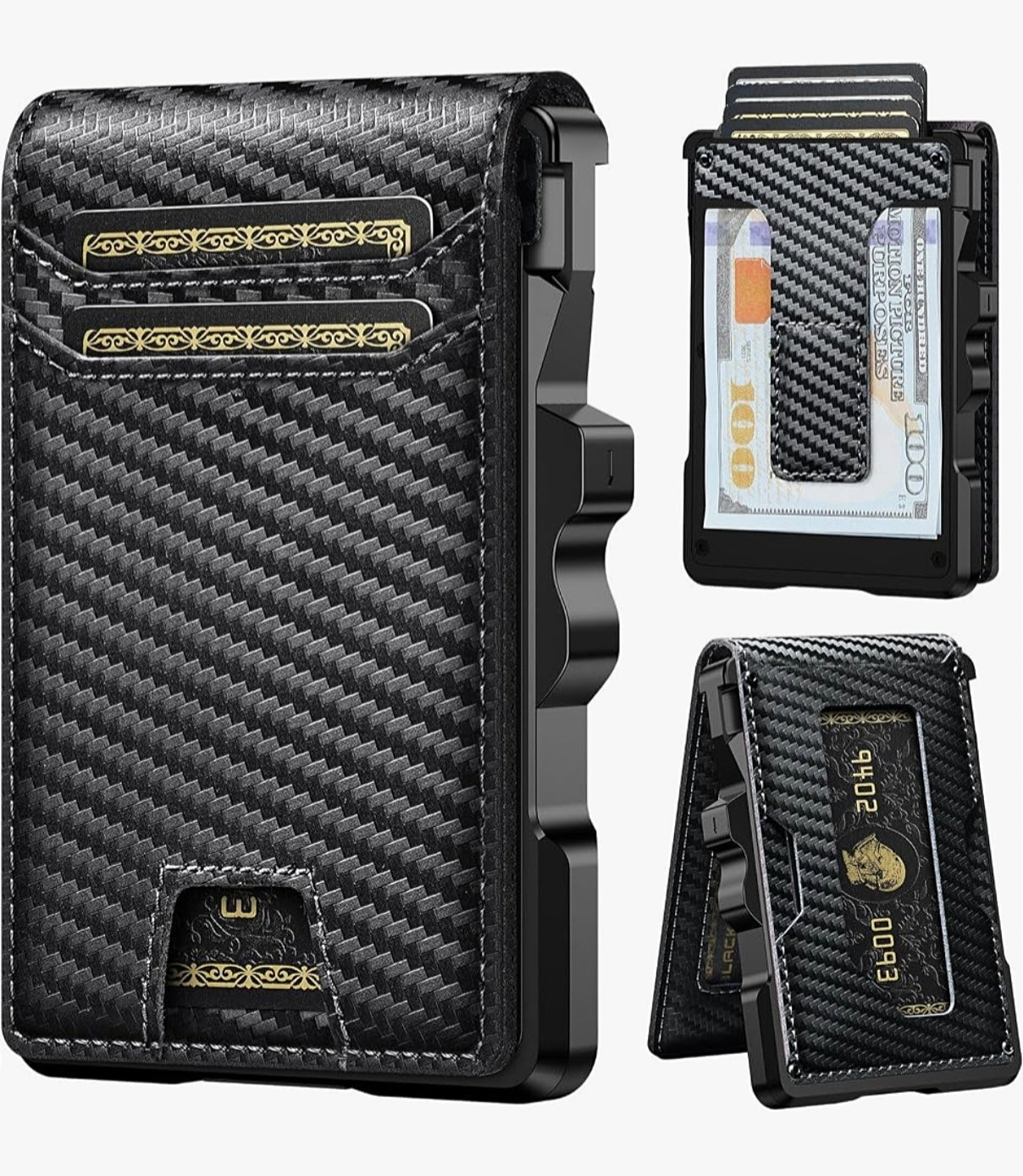 Men’s Slim RFID Leather Wallet with Pop-Up Card Holder