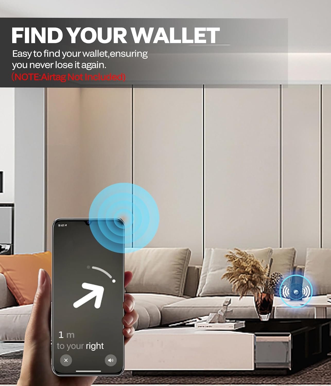 Mens Slim RFID Wallet with AirTag Holder – Minimalist Leather Pop - Up Card Holder, 9 - 14 Capacity - Abbycart