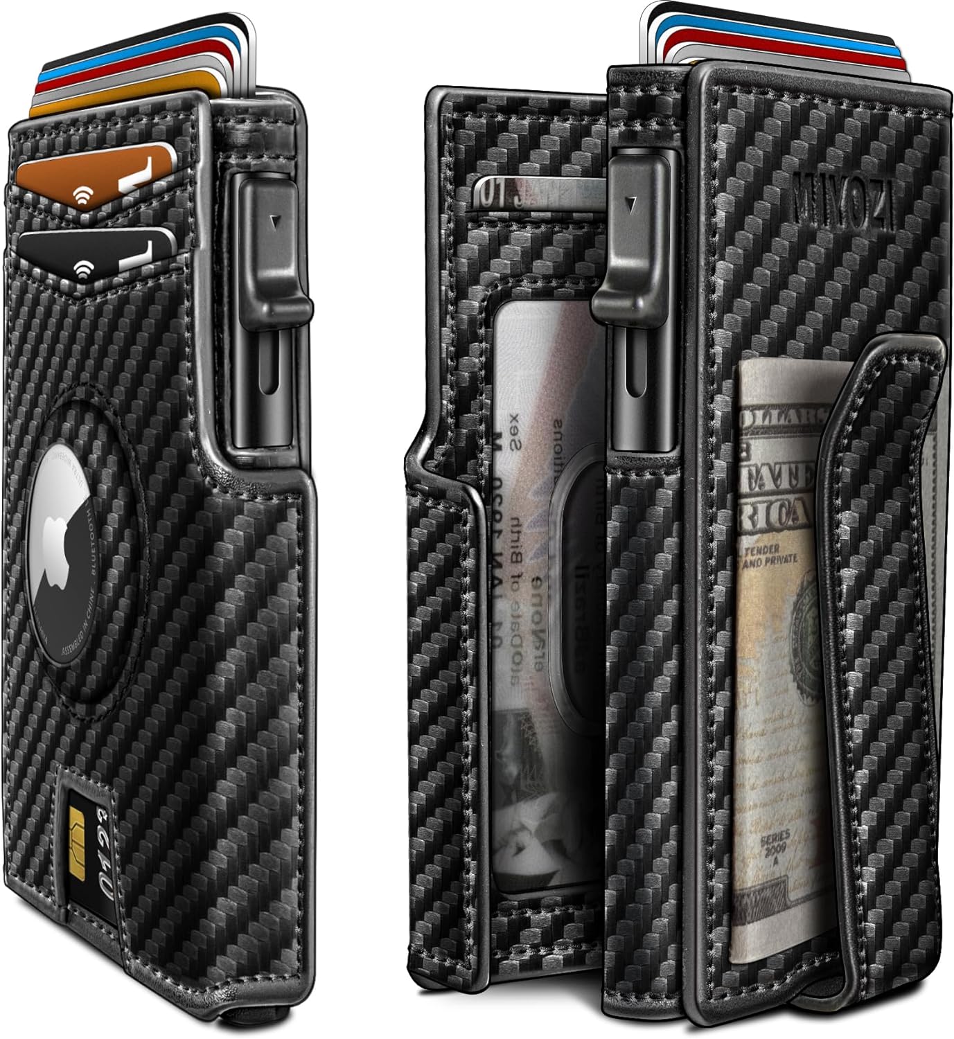 Men's Slim RFID Wallet with AirTag Holder - Secure & Stylish Leather Design