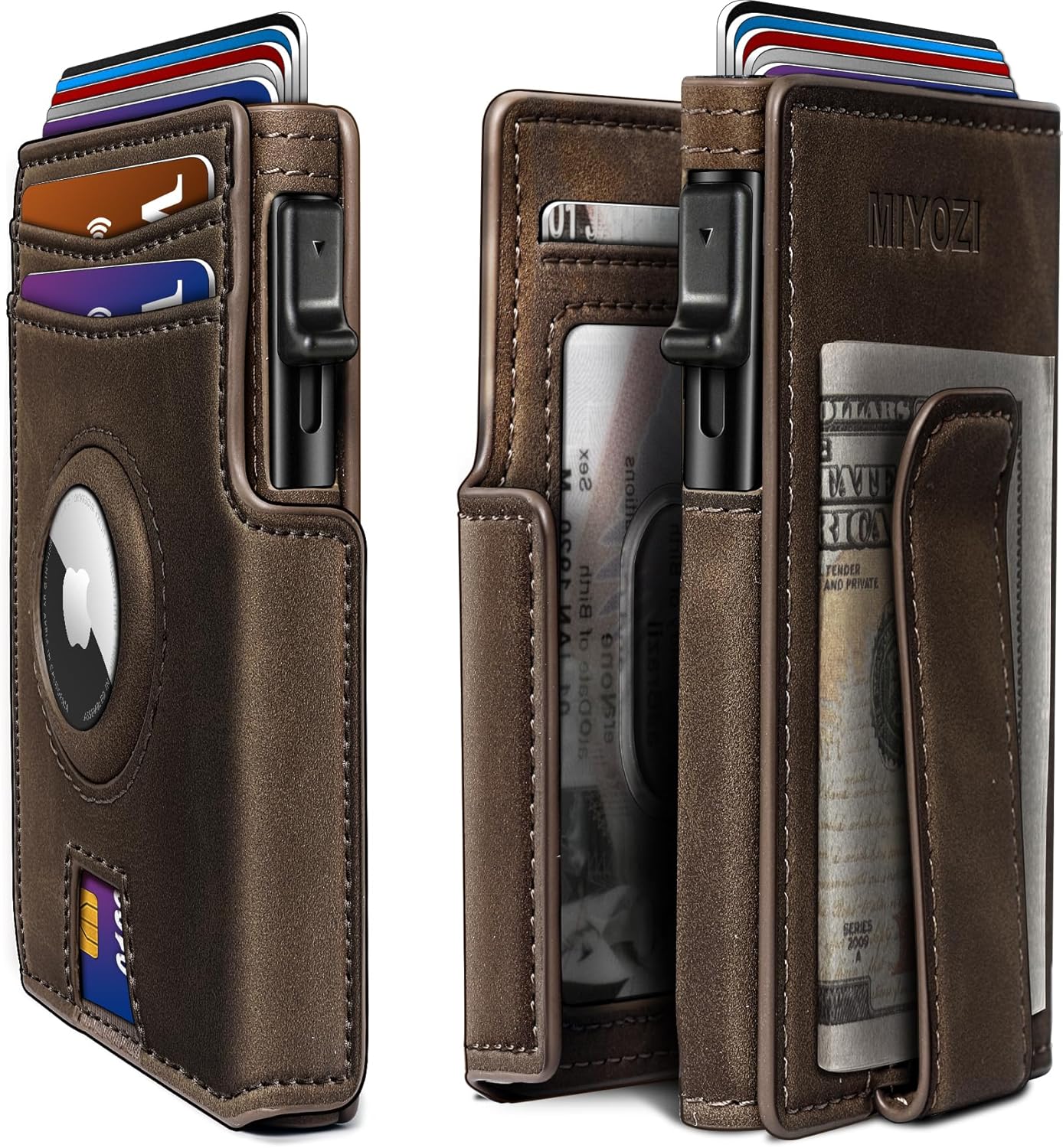 Men's Slim RFID Wallet with AirTag Holder - Secure & Stylish Leather Design - Abbycart