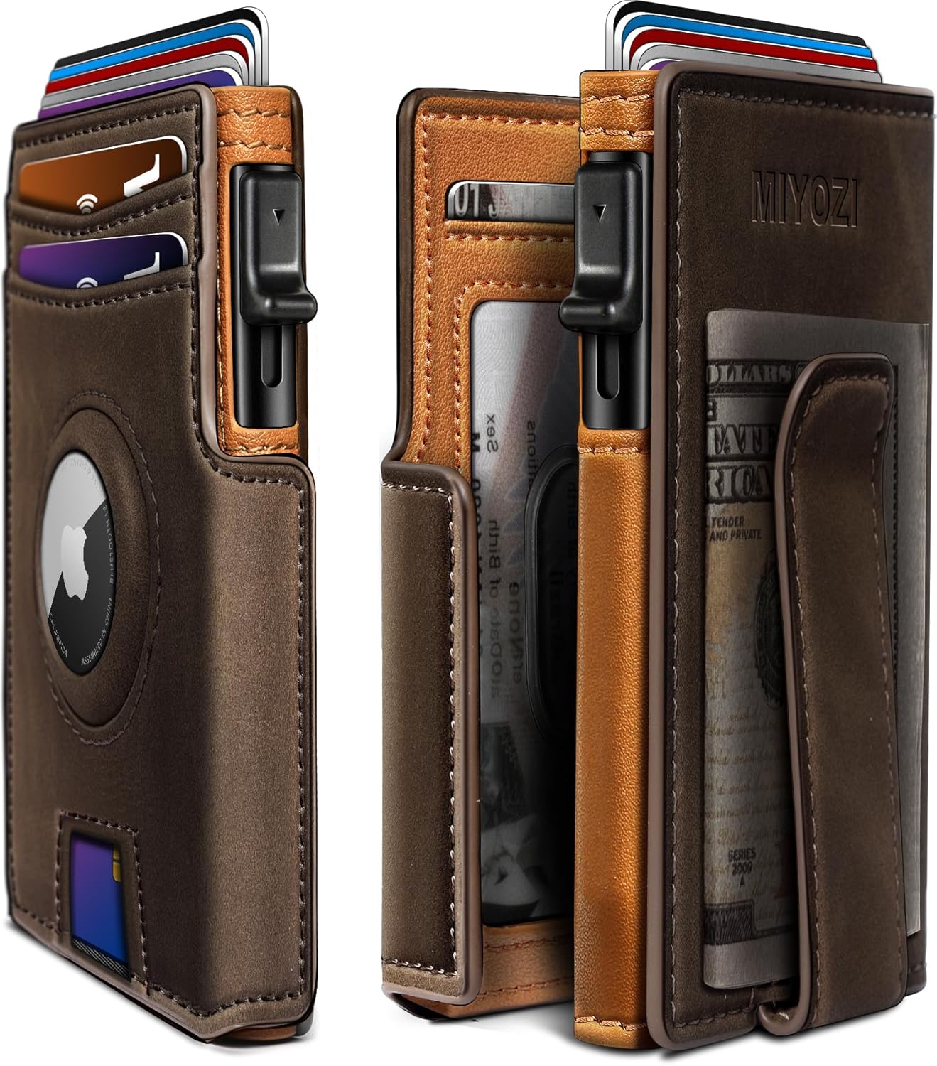 Men's Slim RFID Wallet with AirTag Holder - Secure & Stylish Leather Design - Abbycart