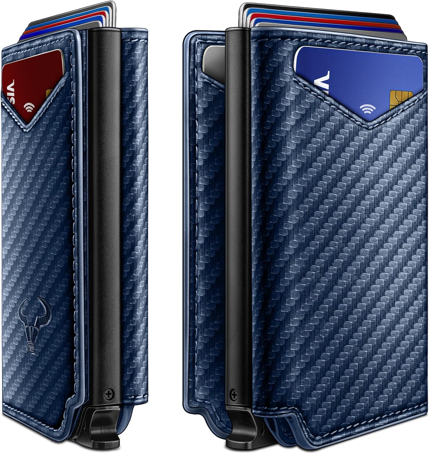 Men’s Slim RFID Wallet with Money Clip – Magnetic Pop-Up Card Holder