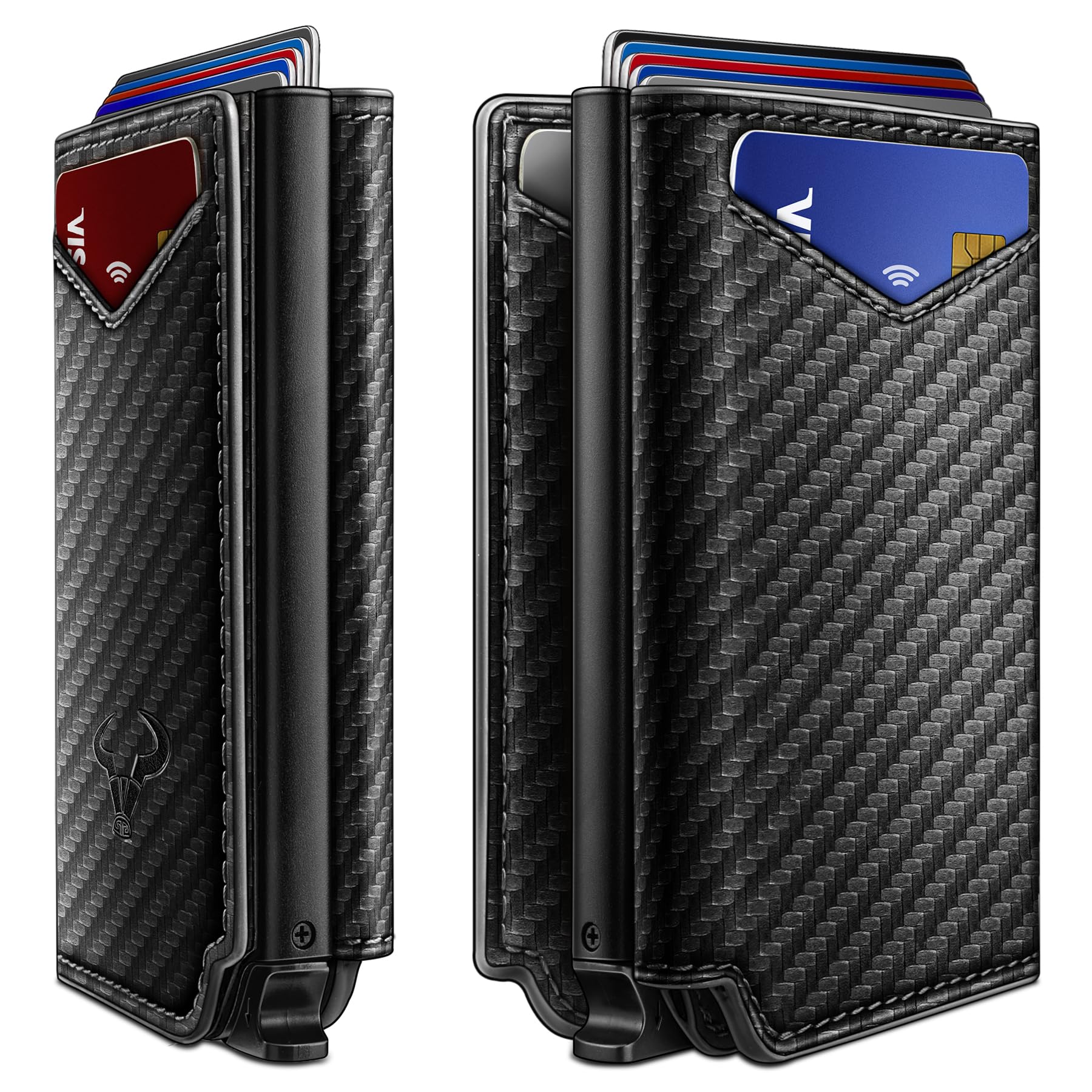 Men’s Slim RFID Wallet with Money Clip – Magnetic Pop - Up Card Holder - Abbycart