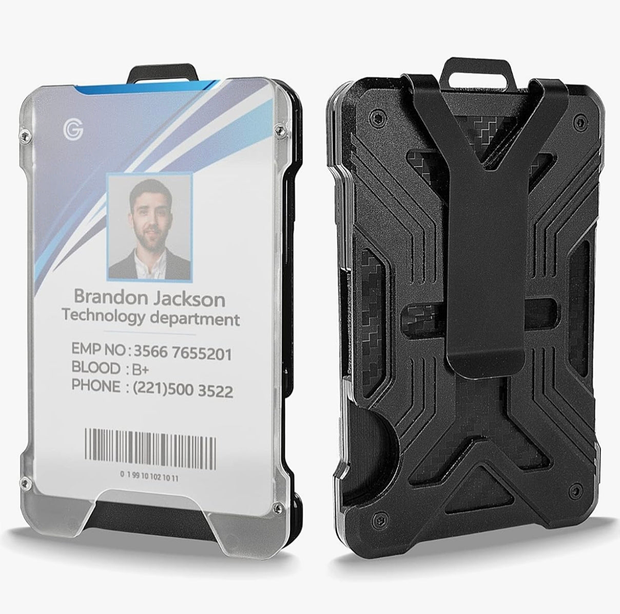 Men's Slim Wallet with AirTag Holder and Money Clip – RFID Protected