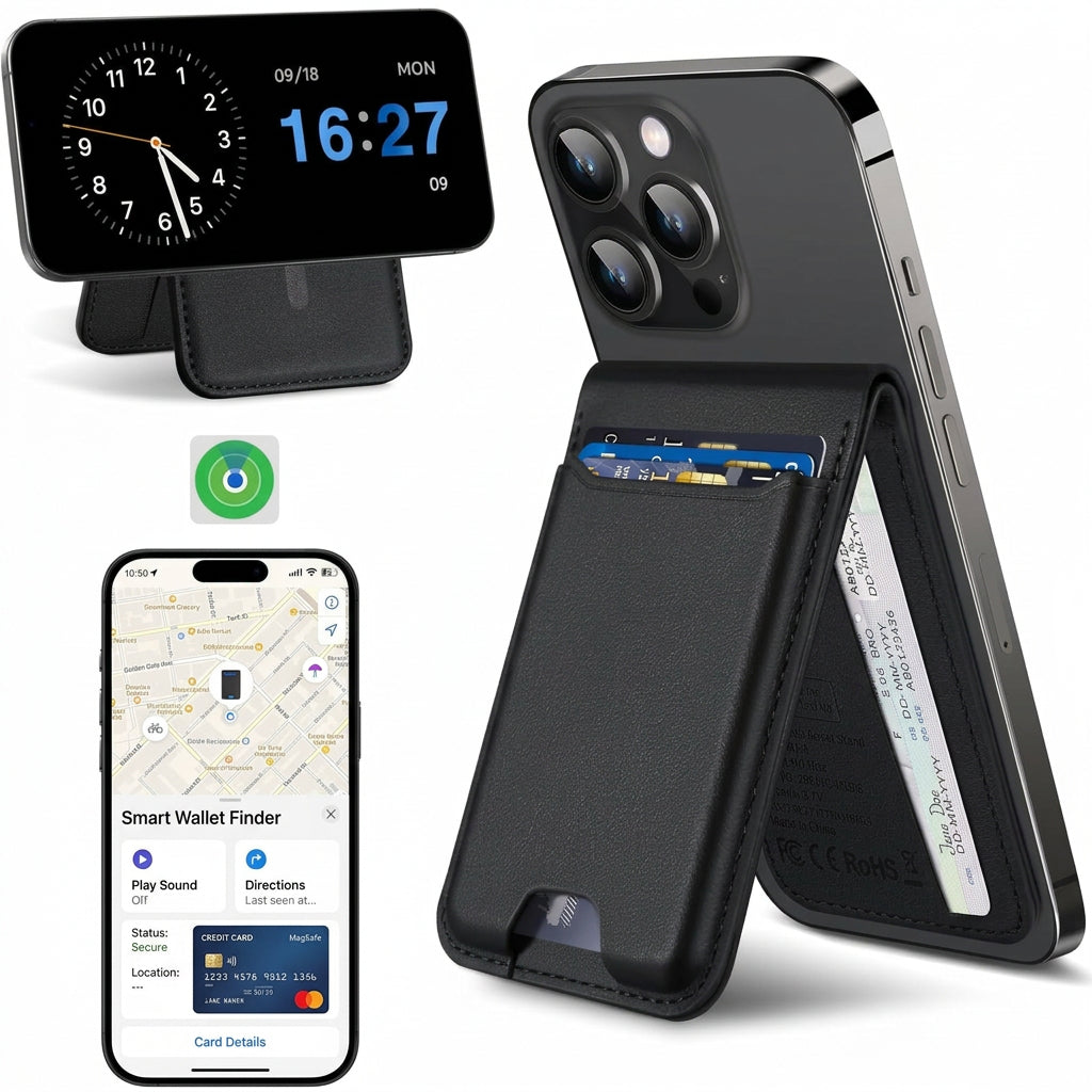 MagSafe Wallet for iPhone with Find My, 6 Card Holder & Stand