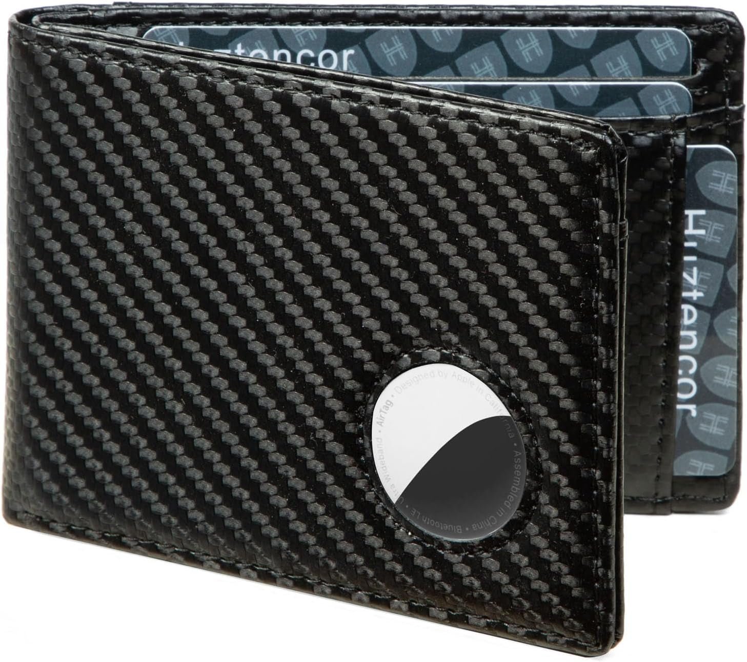 Minimalist Airtag Wallet for Men – RFID Blocking Leather Wallet with AirTag Holder - Abbycart