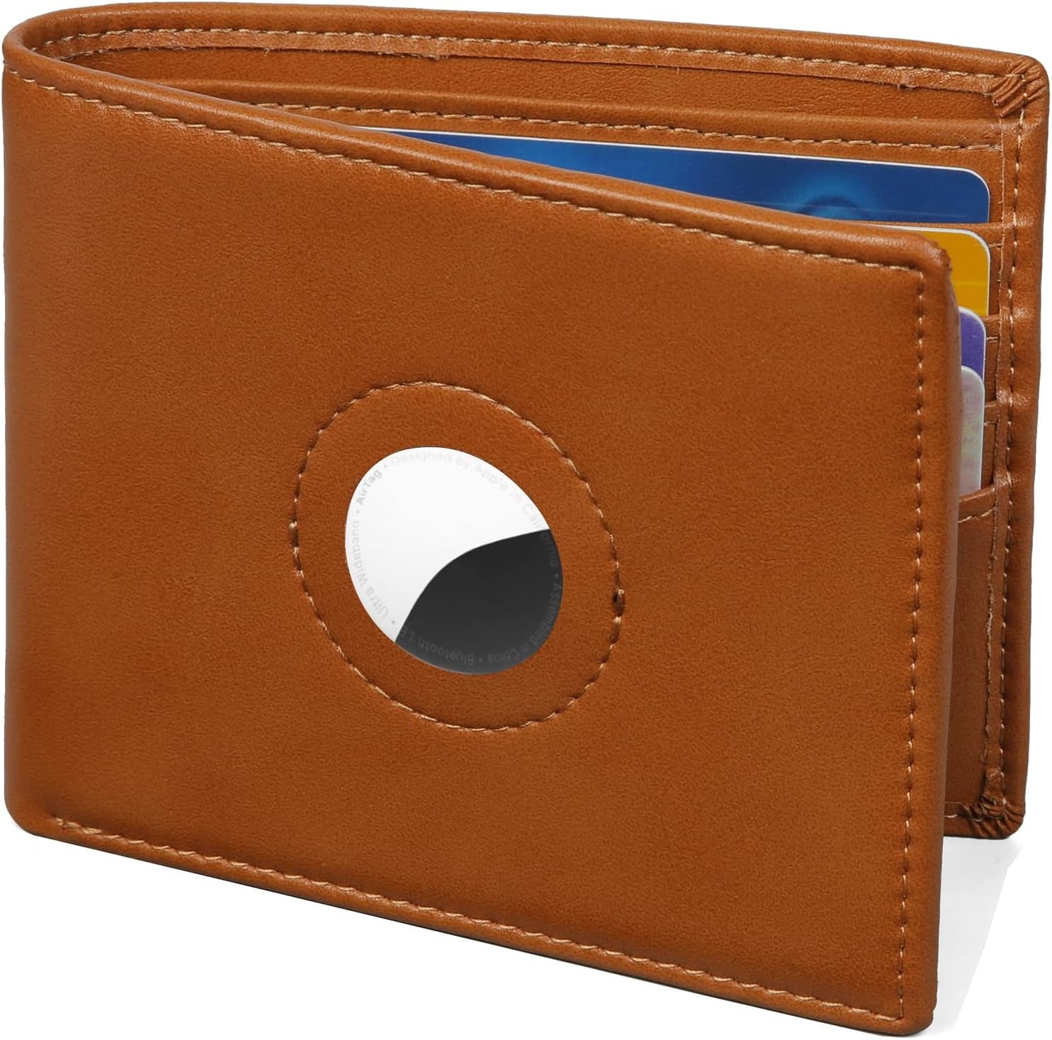 Minimalist Airtag Wallet for Men – RFID Blocking Leather Wallet with AirTag Holder - Abbycart