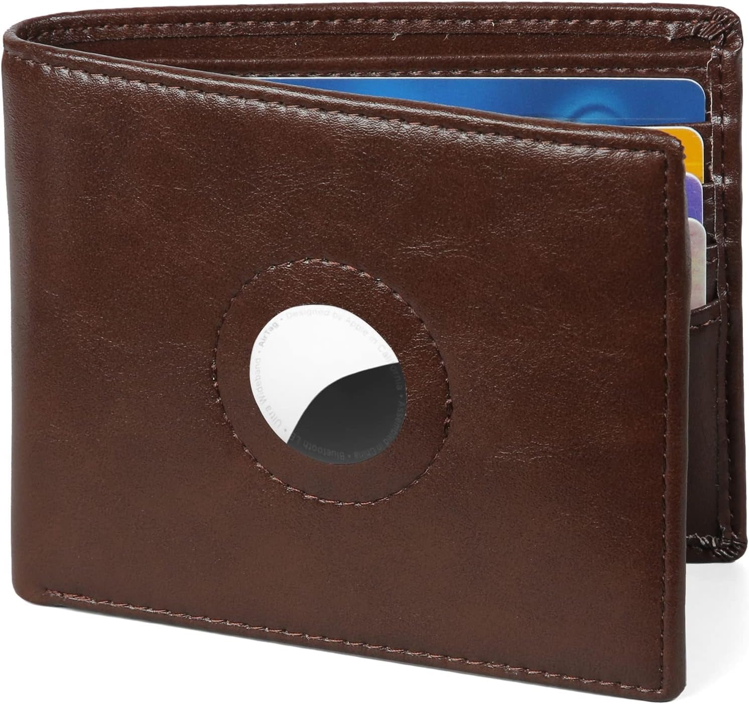 Minimalist Airtag Wallet for Men – RFID Blocking Leather Wallet with AirTag Holder - Abbycart