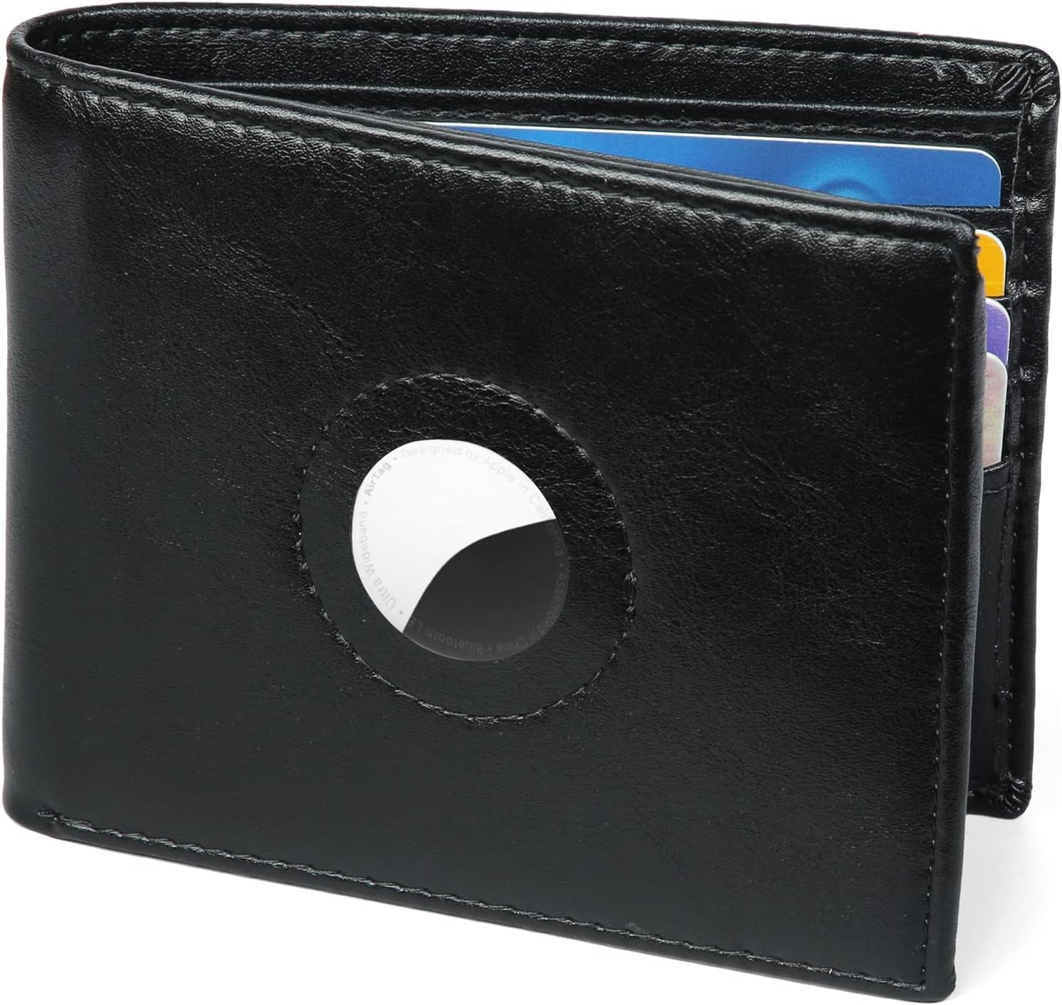 Minimalist Airtag Wallet for Men – RFID Blocking Leather Wallet with AirTag Holder - Abbycart