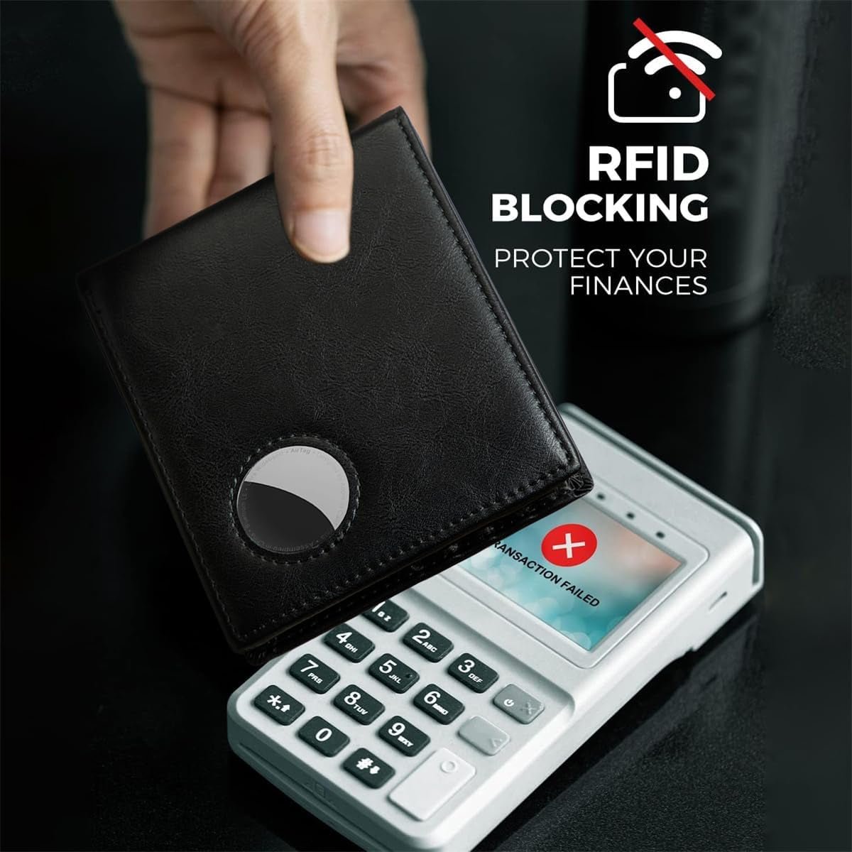 Minimalist Airtag Wallet for Men – RFID Blocking Leather Wallet with AirTag Holder - Abbycart