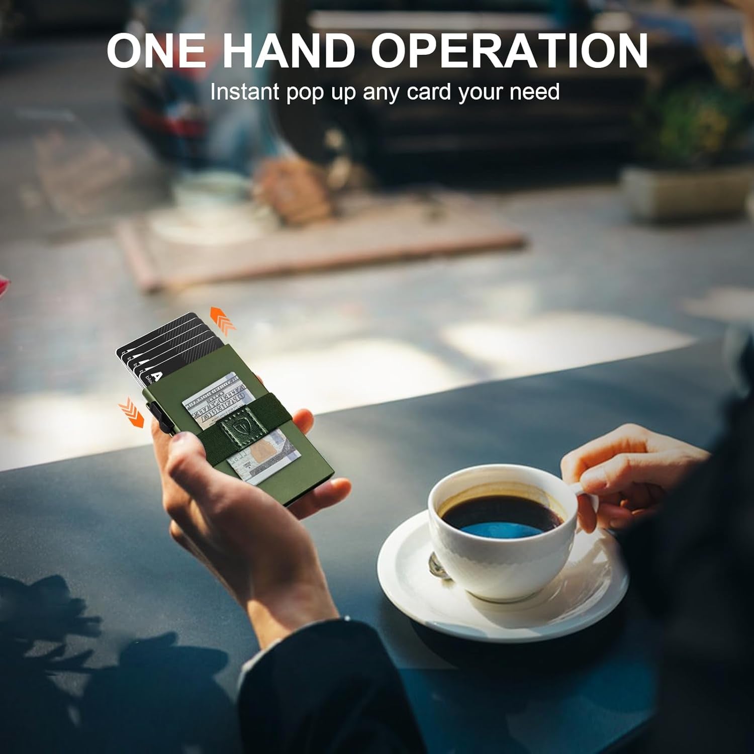 Minimalist Airtag Wallet for Men - Slim RFID Blocking Metal Card Holder with Pop - Up Mechanism, Holds 12+ Cards - Abbycart