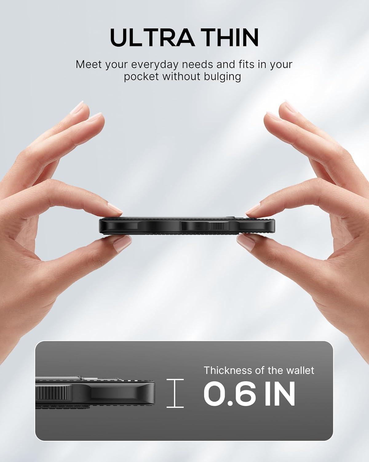 Minimalist Men's RFID Blocking Pop - Up Leather Wallet – Slim Card Holder with Money Clip and ID Window - Abbycart