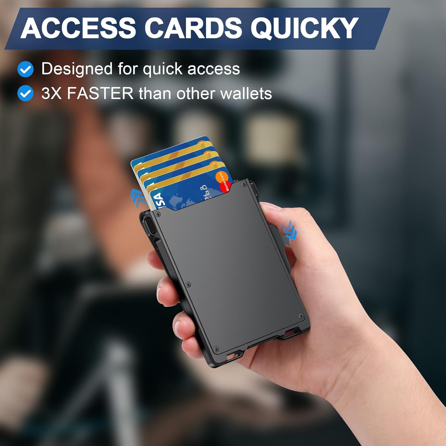 Minimalist Men's Wallet with Money Clip – Slim, RFID Blocking, Pop - Up Card Holder - Abbycart