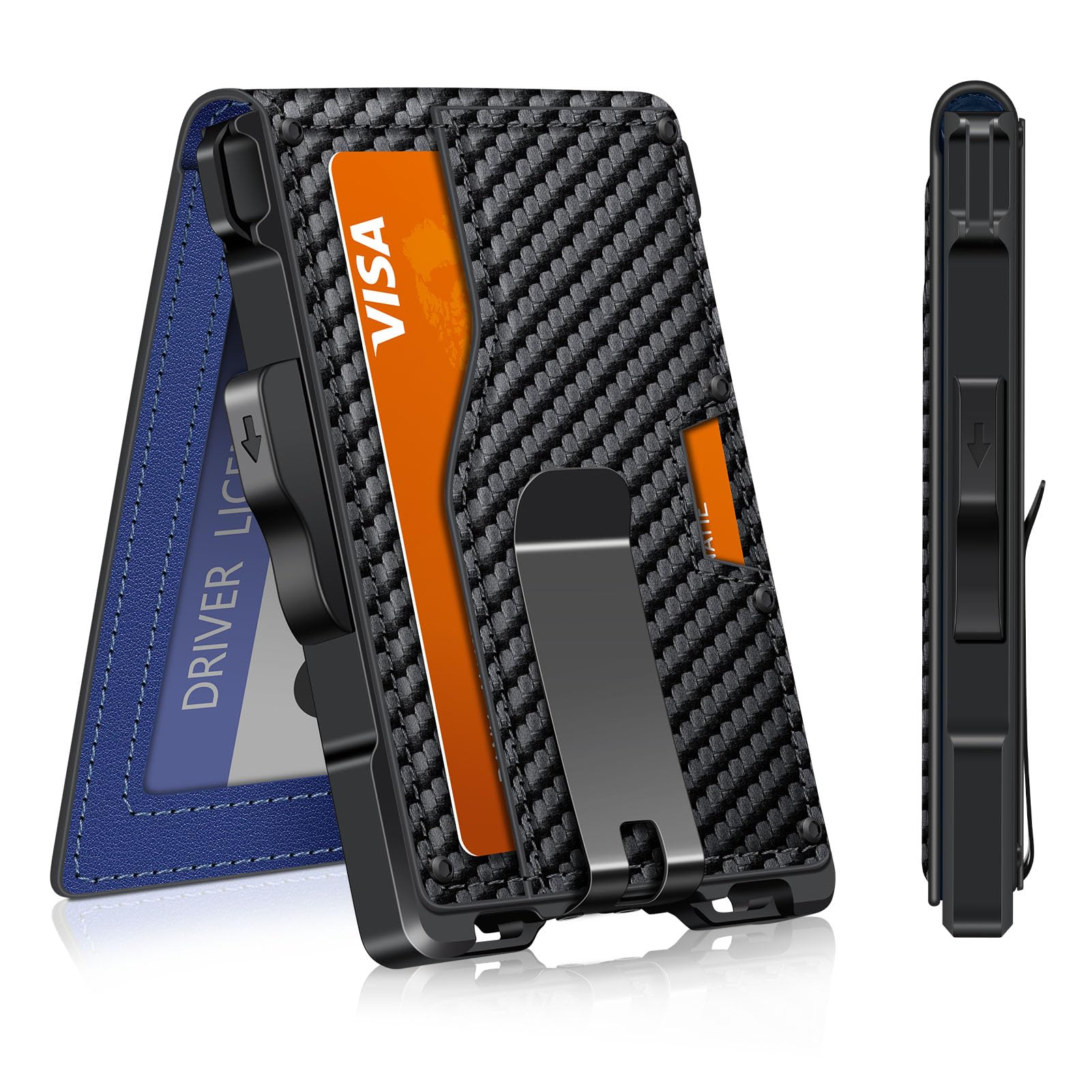 Minimalist Men's Wallet with Money Clip – Slim, RFID Blocking, Pop - Up Card Holder - Abbycart