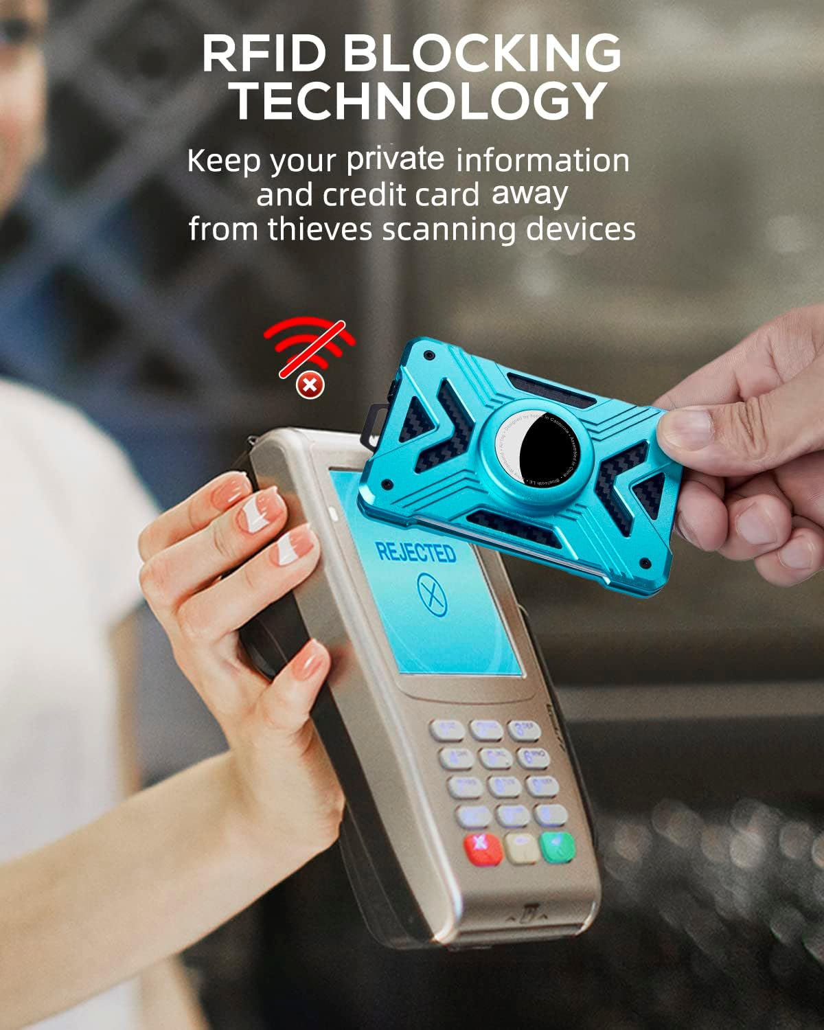 Minimalist Wallet with Airtag Holder,Slim Wallet with Money Clip,Airtag Wallet Men,RFID Blocking Front Pocket Card Holder Wallet - Abbycart