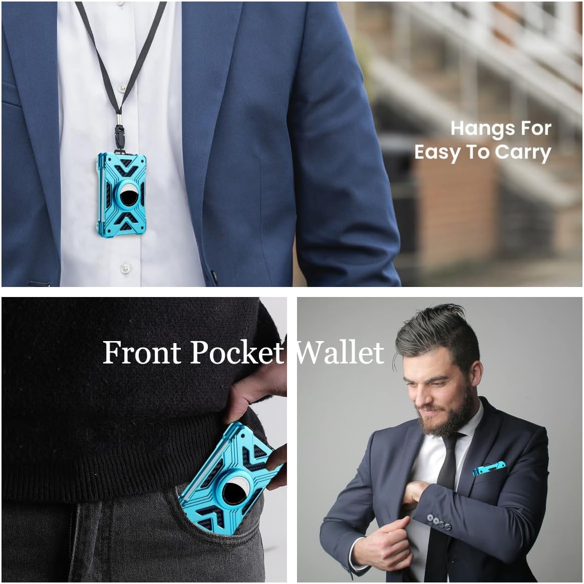 Minimalist Wallet with Airtag Holder,Slim Wallet with Money Clip,Airtag Wallet Men,RFID Blocking Front Pocket Card Holder Wallet - Abbycart