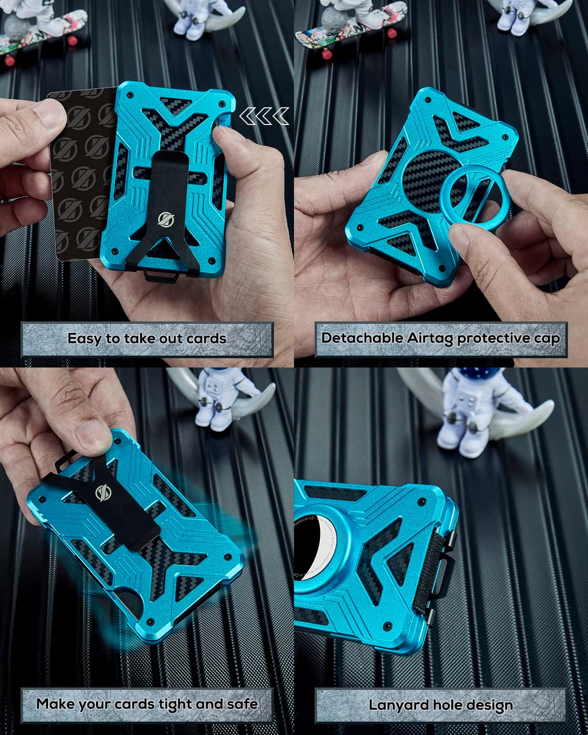 Minimalist Wallet with Airtag Holder,Slim Wallet with Money Clip,Airtag Wallet Men,RFID Blocking Front Pocket Card Holder Wallet - Abbycart