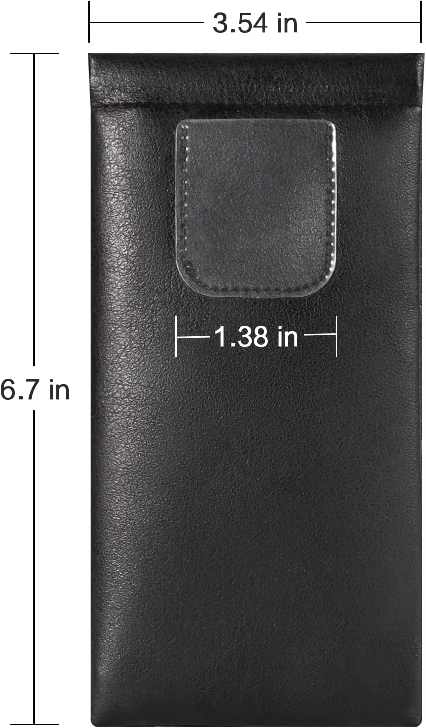 Multi-Functional Leather Sunglasses Pouch with AirTag Holder - Secure Travel Case for Glasses and Accessories - Abbycart