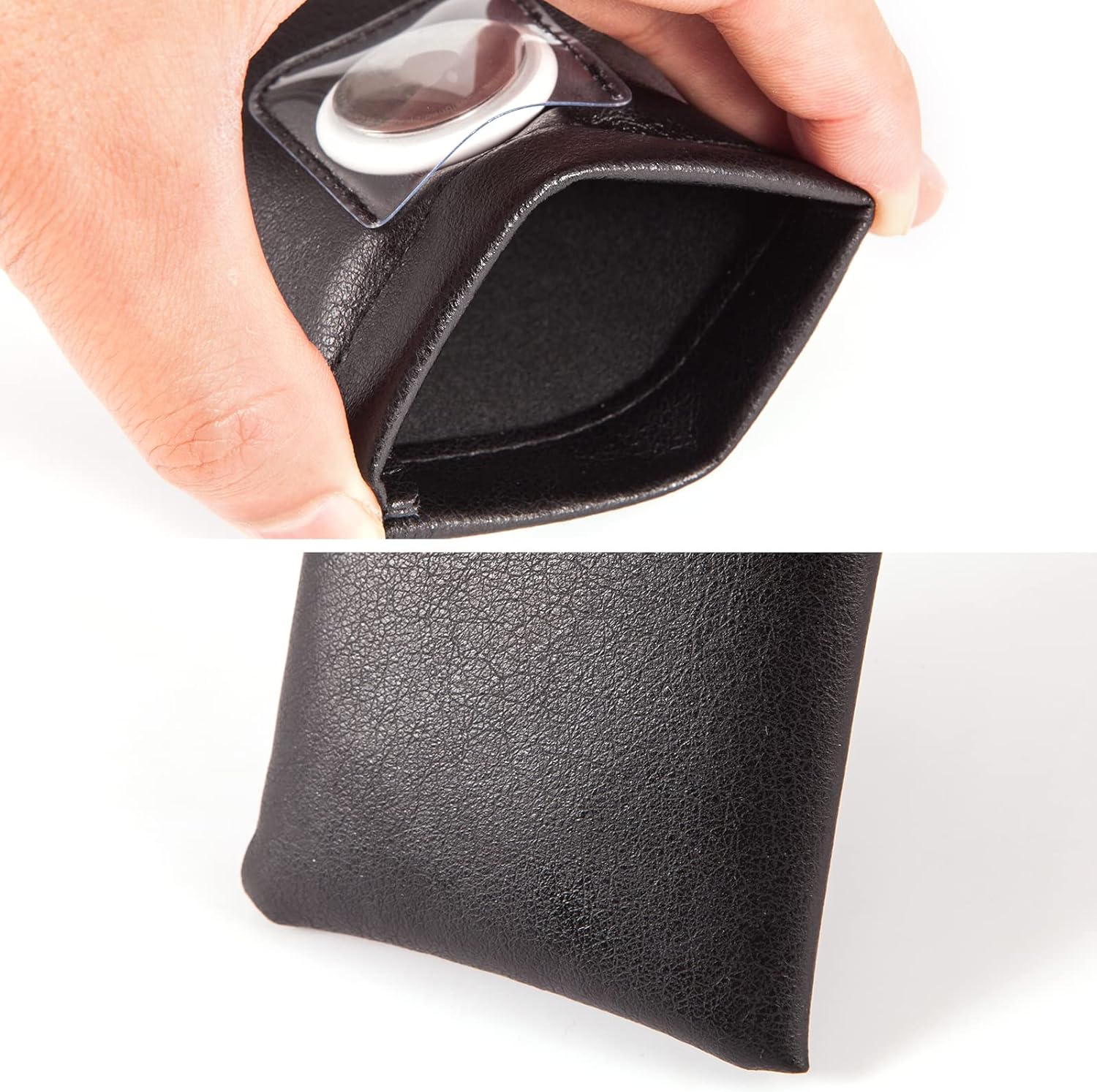 Multi-Functional Leather Sunglasses Pouch with AirTag Holder - Secure Travel Case for Glasses and Accessories - Abbycart