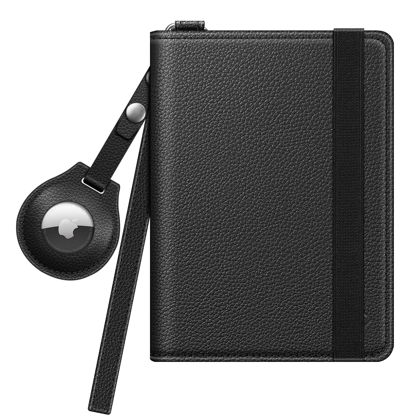 Passport Holder with AirTag Slot – RFID - Blocking Slim Travel Wallet for Men & Women with Wrist Strap & Card Slots (AirTag Not Included) - Abbycart