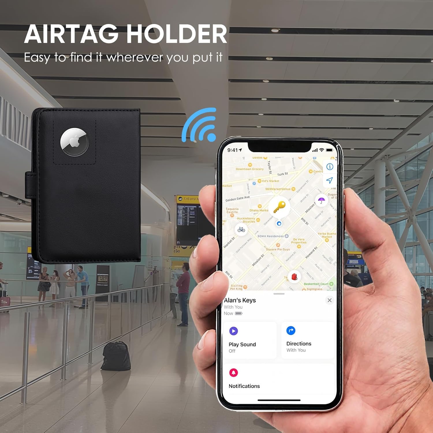 Passport Holder with AirTag Slot – RFID Travel Wallet - Abbycart