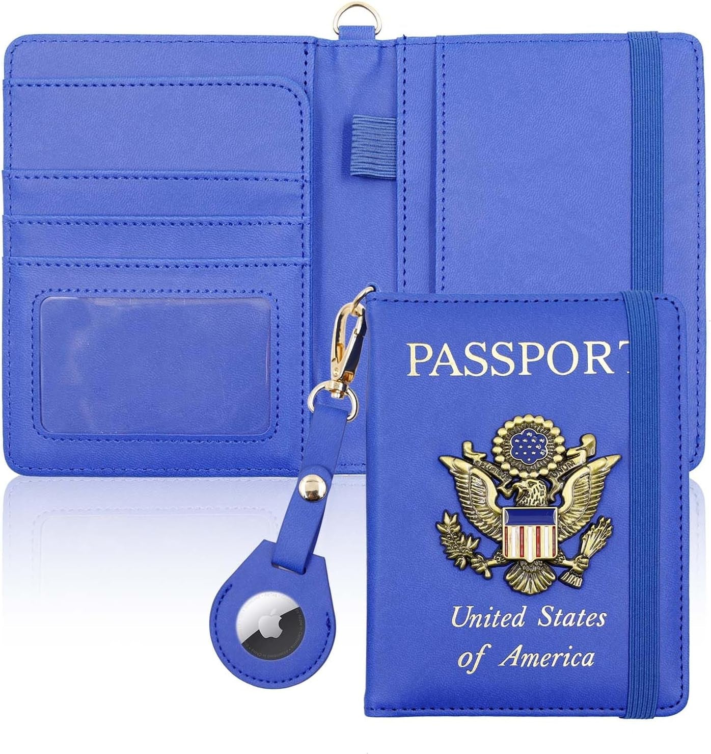 Passport Holder with Airtag Slot,Passport - Wallet - Holder for Women,For Family, Rfid Passport Book Card Slot Waterproof, Passport Holder for Travel (Moss Green1) - Abbycart