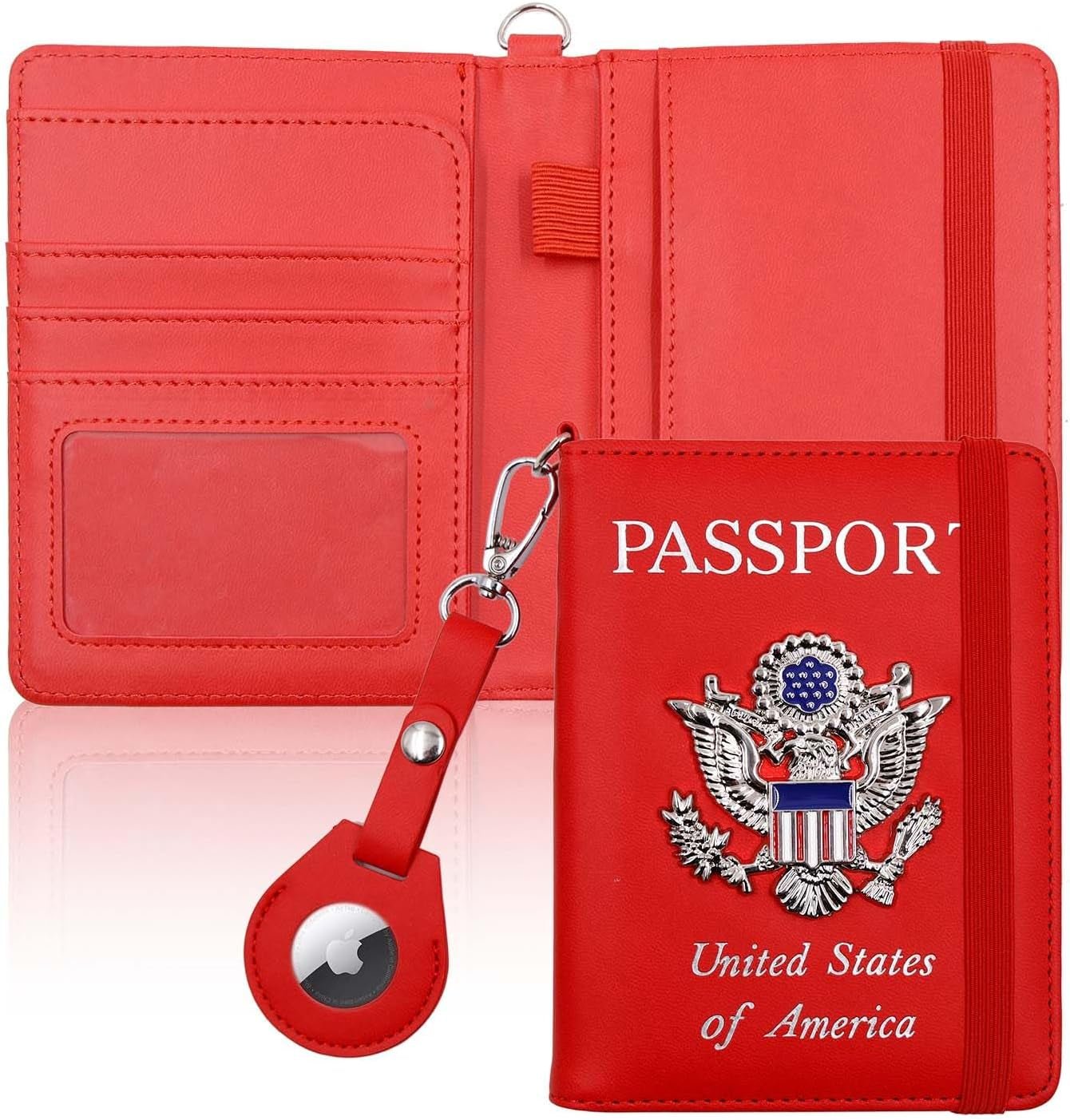 Passport Holder with Airtag Slot,Passport - Wallet - Holder for Women,For Family, Rfid Passport Book Card Slot Waterproof, Passport Holder for Travel (Moss Green1) - Abbycart