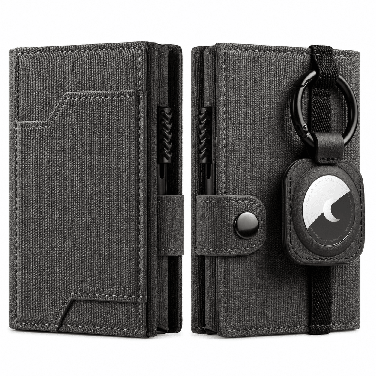 Pop-up Leather Wallet with AirTag Holder and RFID Blocking