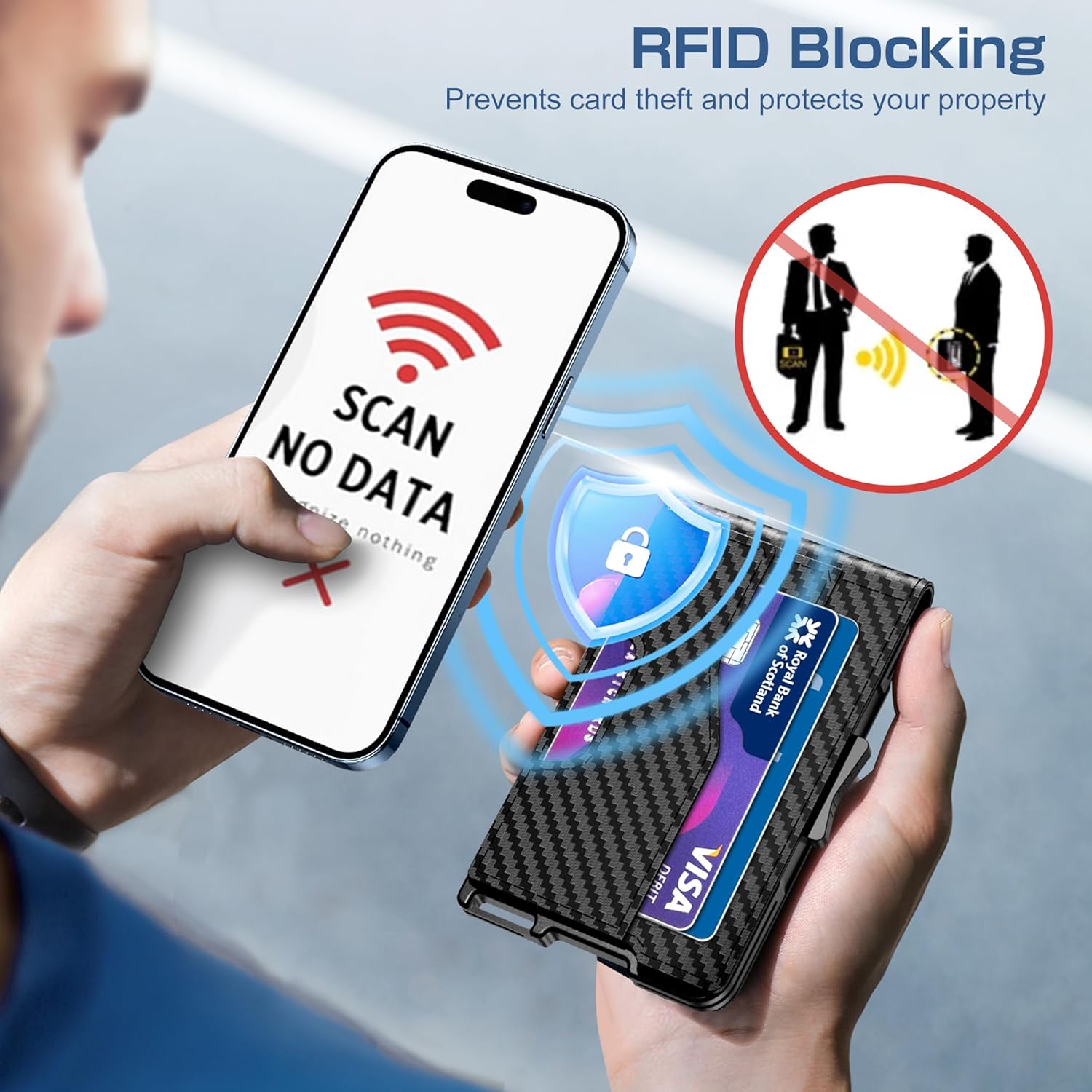 Pop - Up RFID Wallet for Men – Slim Carbon Fiber Design - Abbycart
