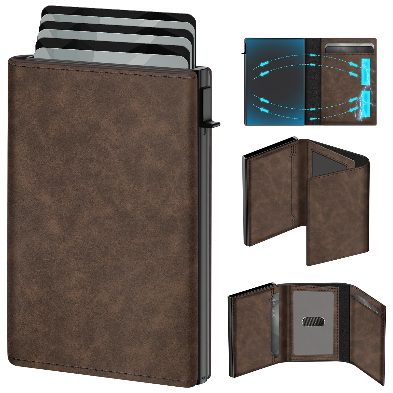 Pop - Up Slim RFID Wallet for Men with 10 - 14 Card Holder & Cash Slot - Abbycart