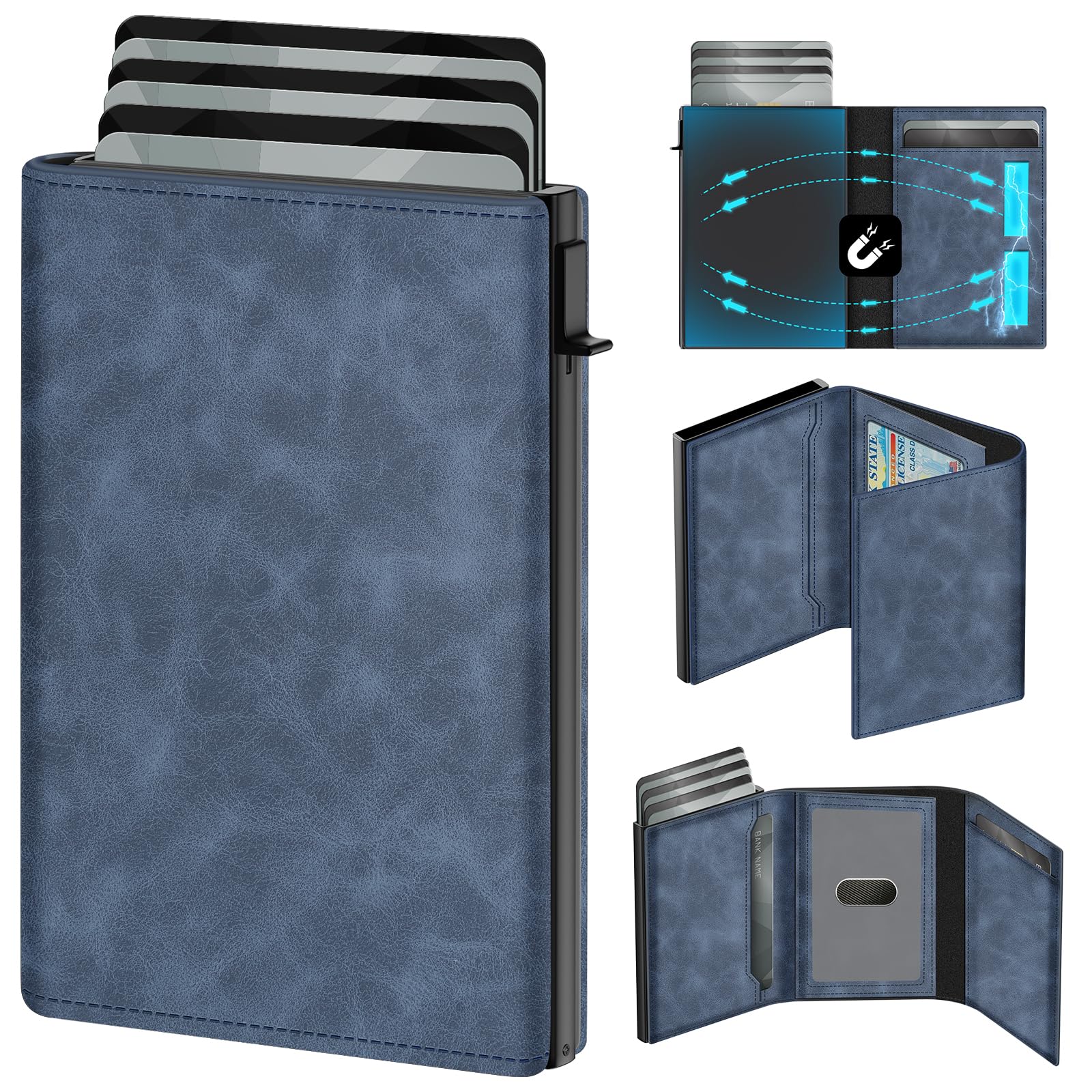 Pop - Up Slim RFID Wallet for Men with 10 - 14 Card Holder & Cash Slot - Abbycart