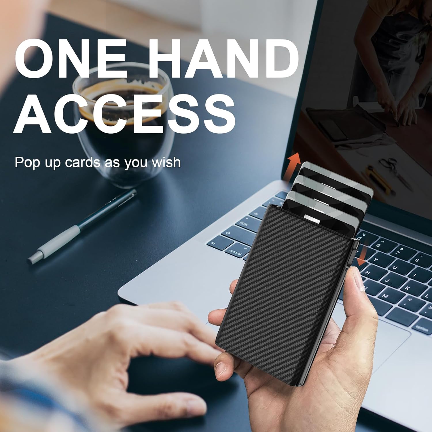 Pop - Up Slim RFID Wallet for Men with 10 - 14 Card Holder & Cash Slot - Abbycart