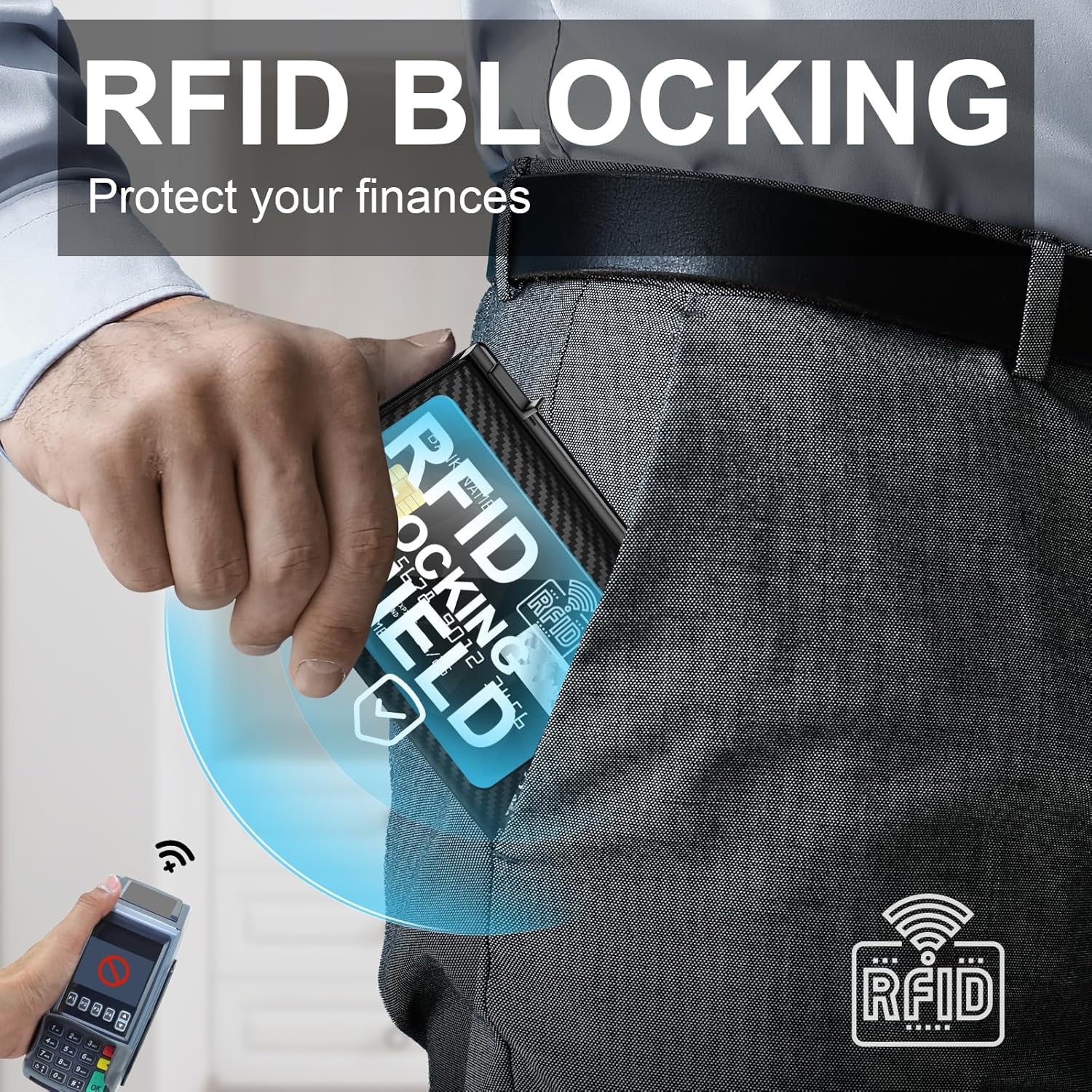 Pop - Up Slim RFID Wallet for Men with 10 - 14 Card Holder & Cash Slot - Abbycart