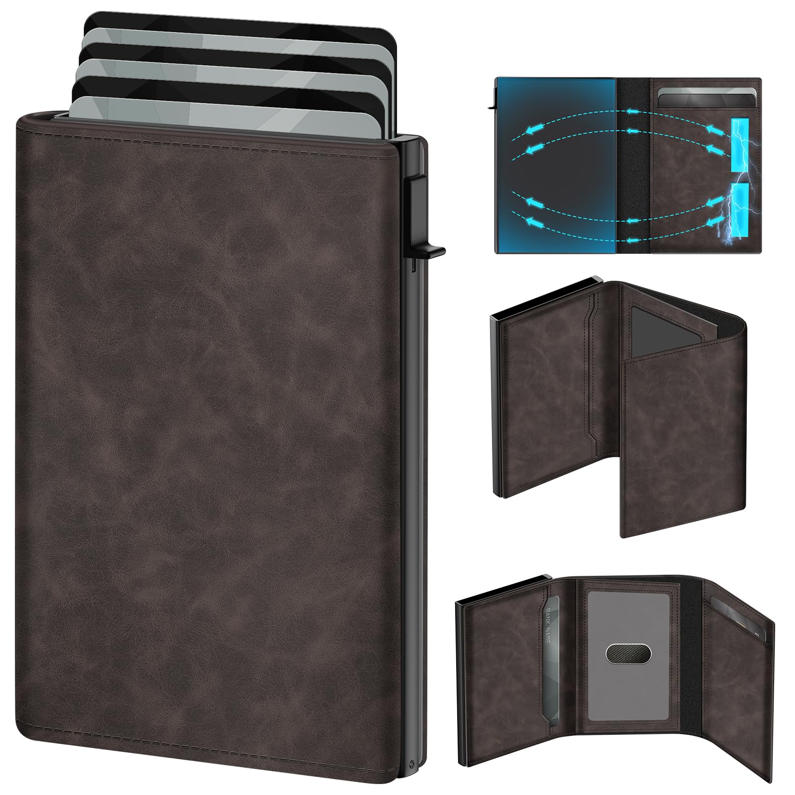 Pop - Up Slim RFID Wallet for Men with 10 - 14 Card Holder & Cash Slot - Abbycart