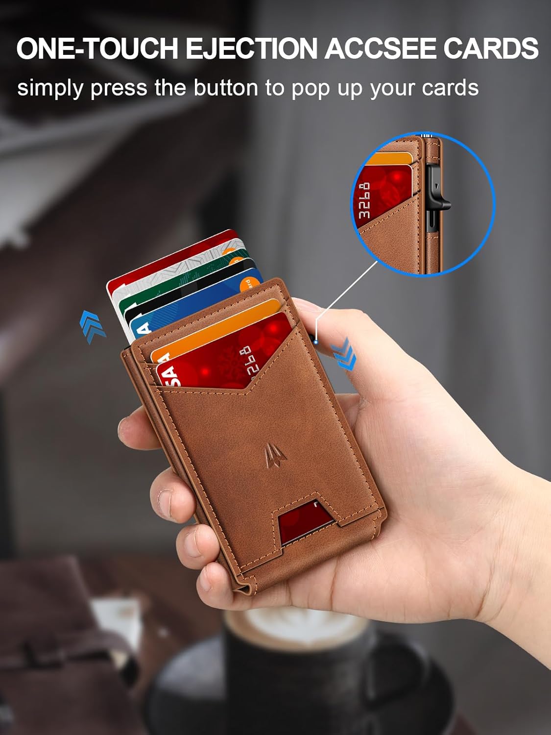 Pop - Up Wallet for Men – RFID Blocking Slim Card Holder - Abbycart