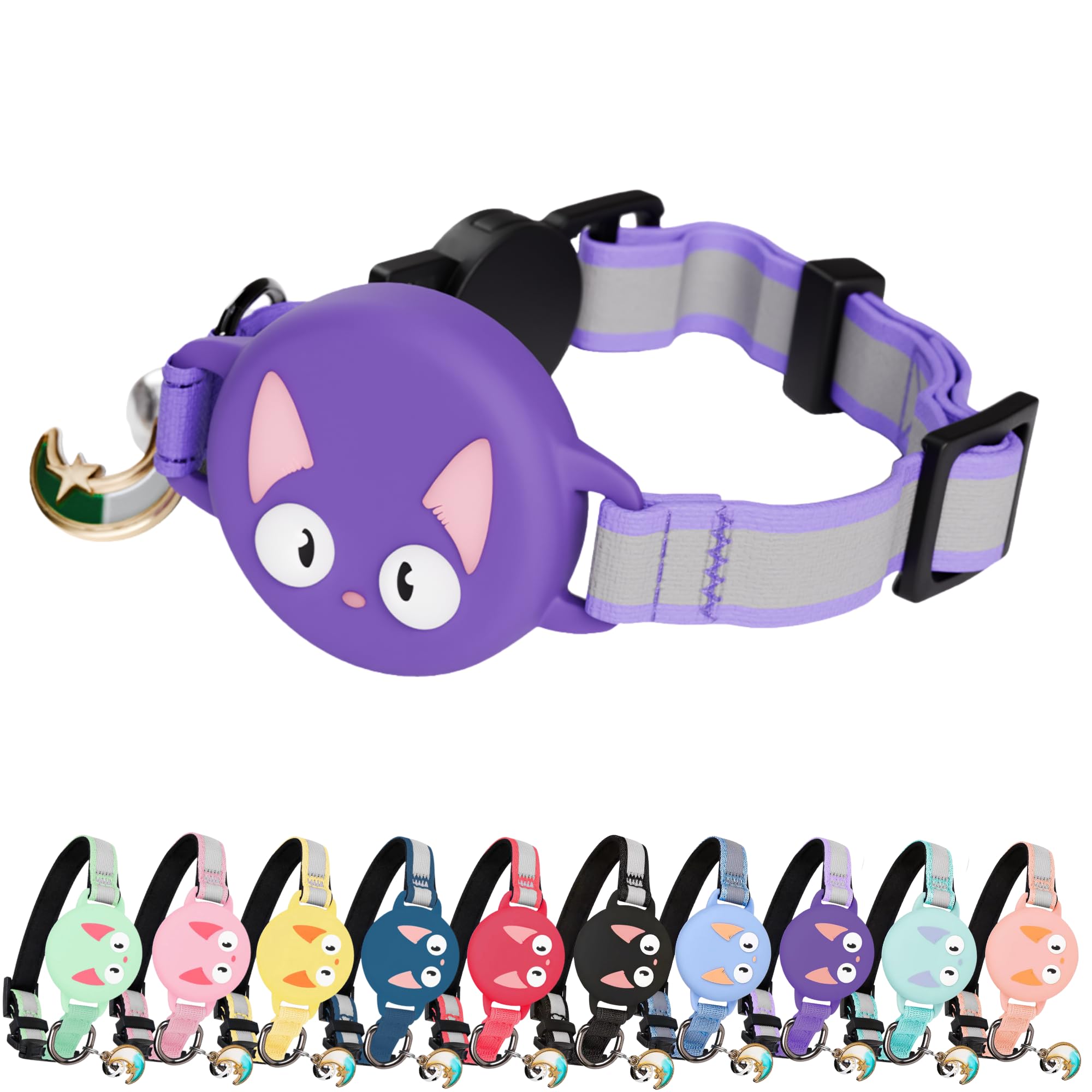 Reflective AirTag Cat Collar – GPS Tracker & Breakaway - Abbycart