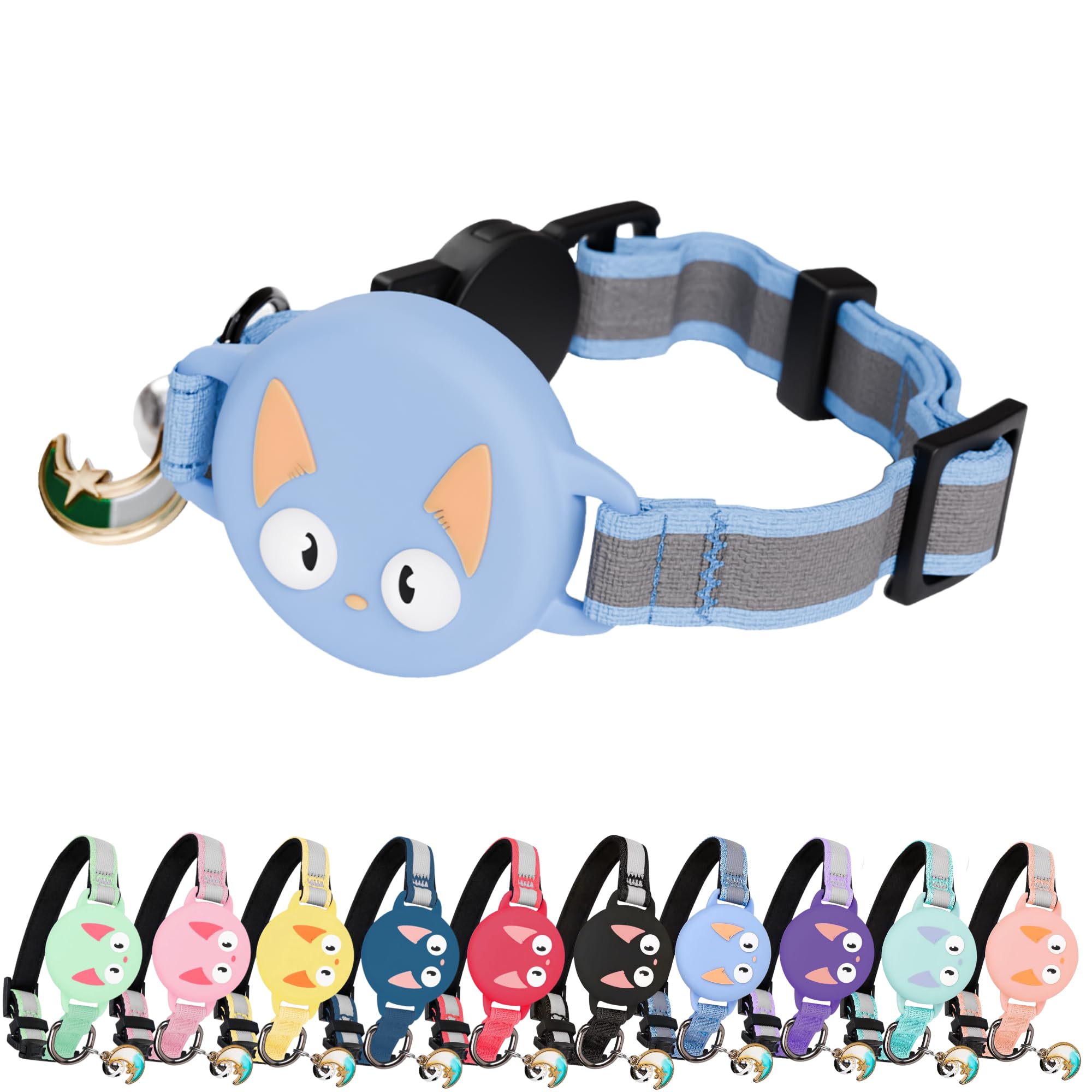 Reflective AirTag Cat Collar – GPS Tracker & Breakaway - Abbycart