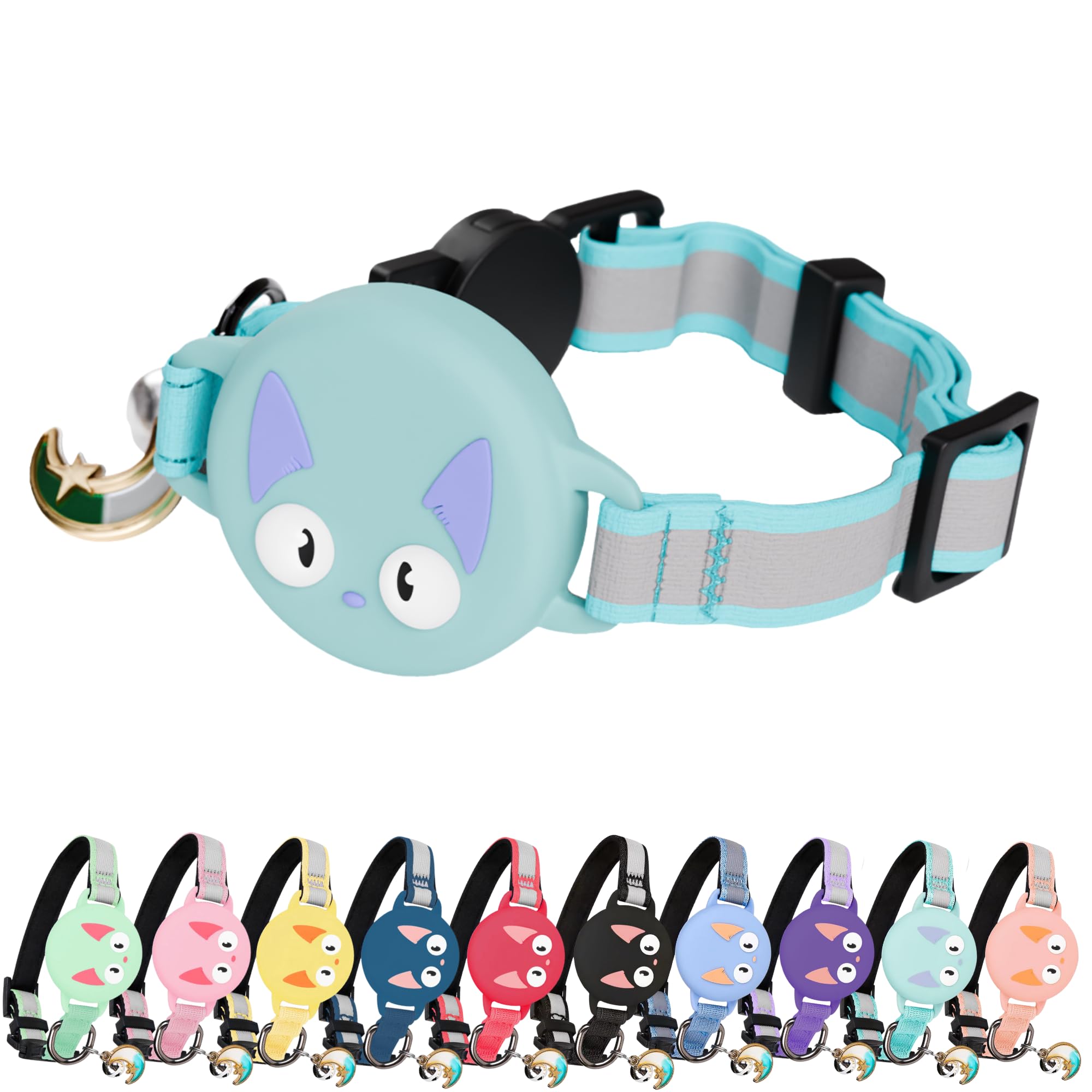 Reflective AirTag Cat Collar – GPS Tracker & Breakaway - Abbycart
