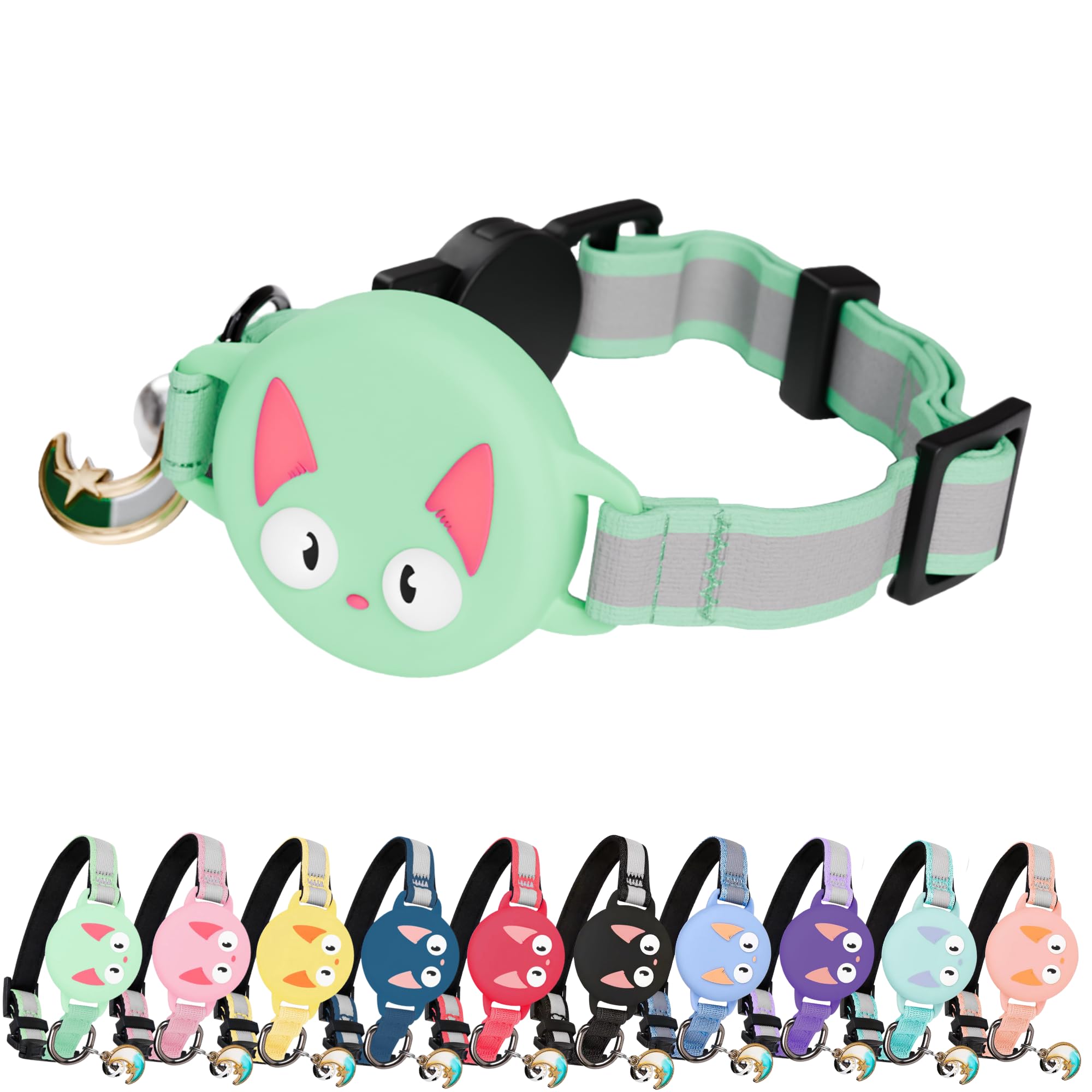 Reflective AirTag Cat Collar – GPS Tracker & Breakaway - Abbycart