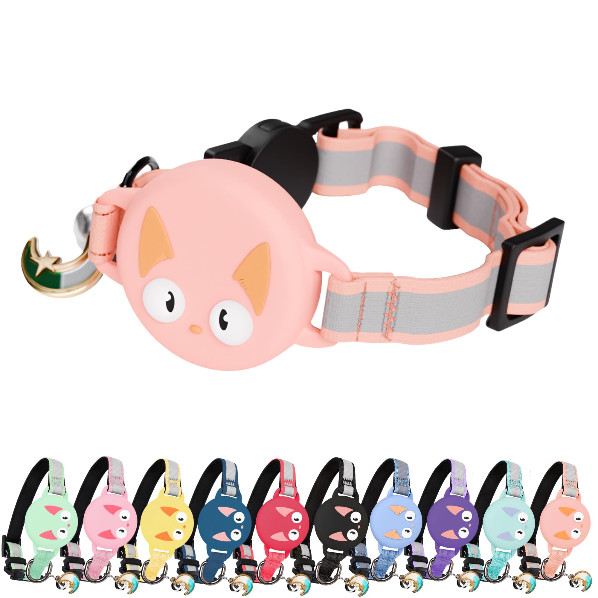 Reflective AirTag Cat Collar – GPS Tracker & Breakaway - Abbycart