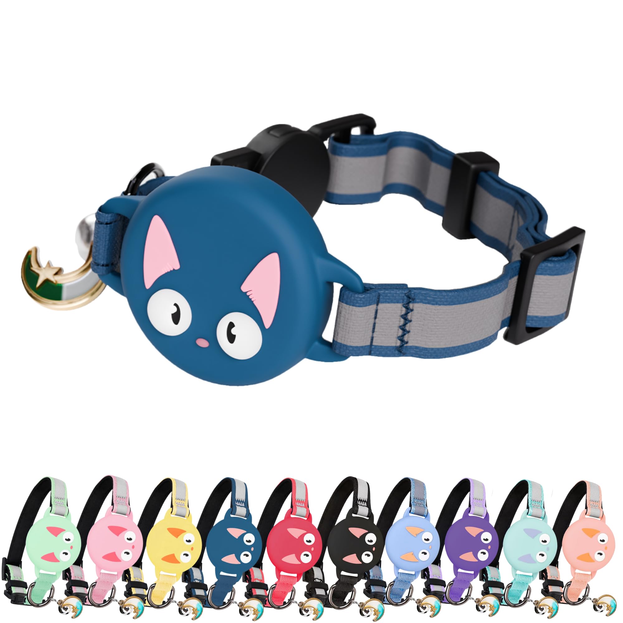 Reflective AirTag Cat Collar – GPS Tracker & Breakaway - Abbycart