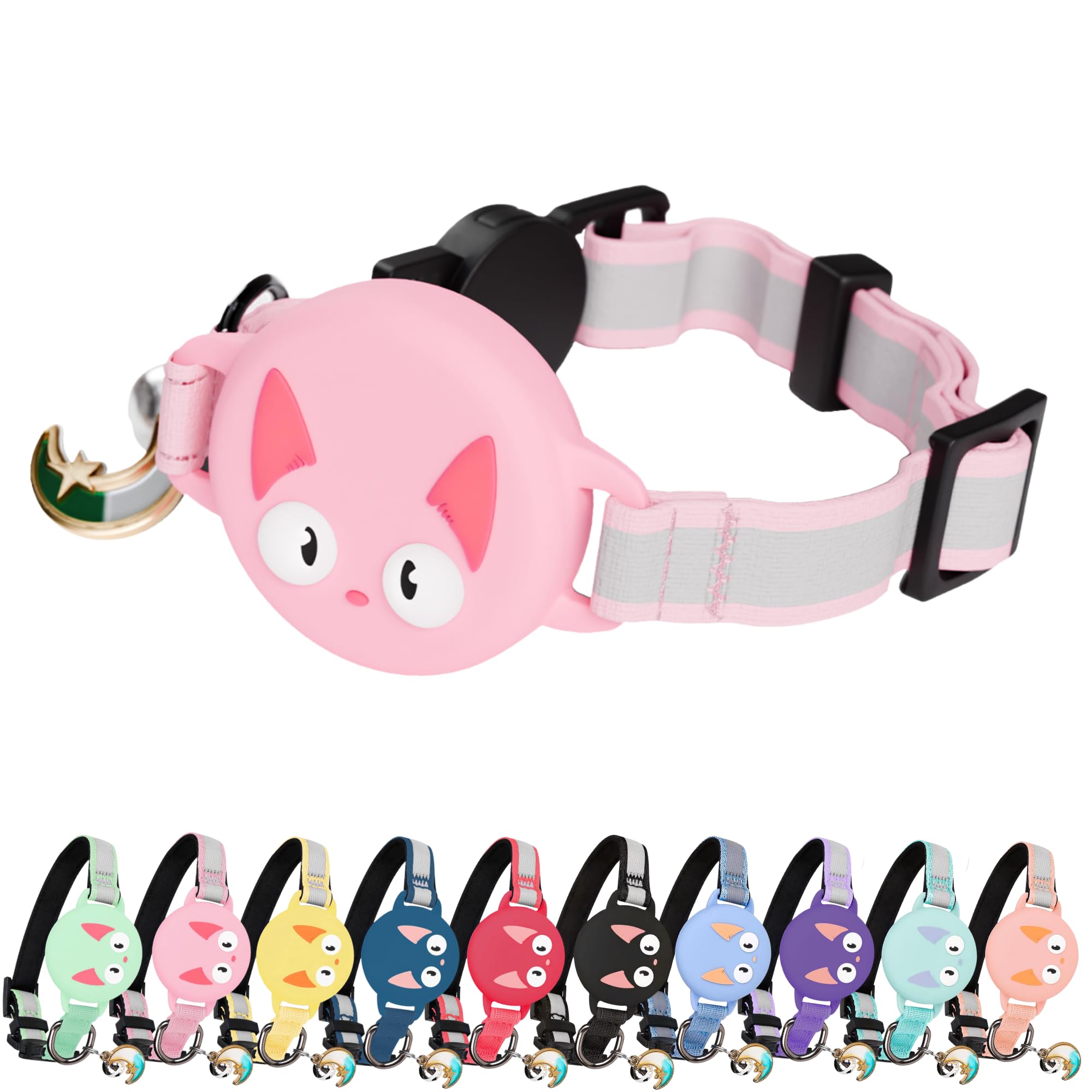 Reflective AirTag Cat Collar – GPS Tracker & Breakaway - Abbycart