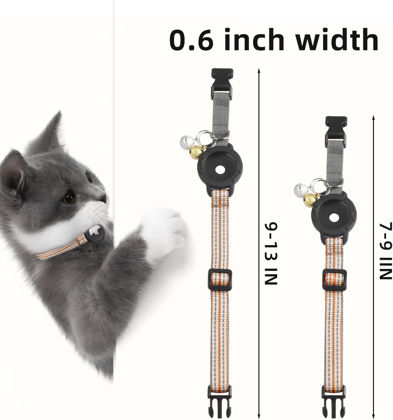 Reflective AirTag Cat Collar with Breakaway Safety & Tracker Holder - Abbycart