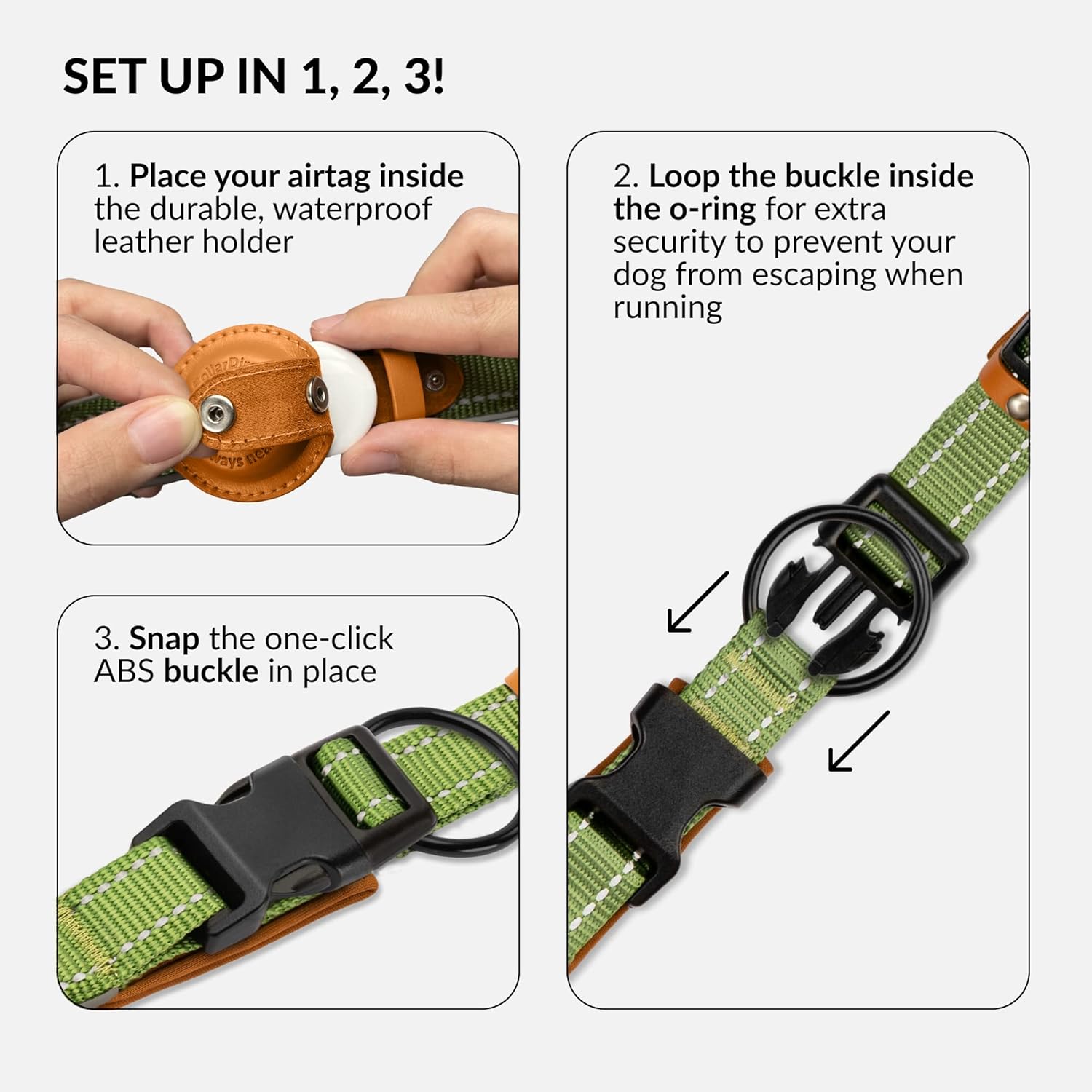 Reflective Airtag Dog Collar – Adjustable, Durable, and Comfortable for All Breeds - Abbycart
