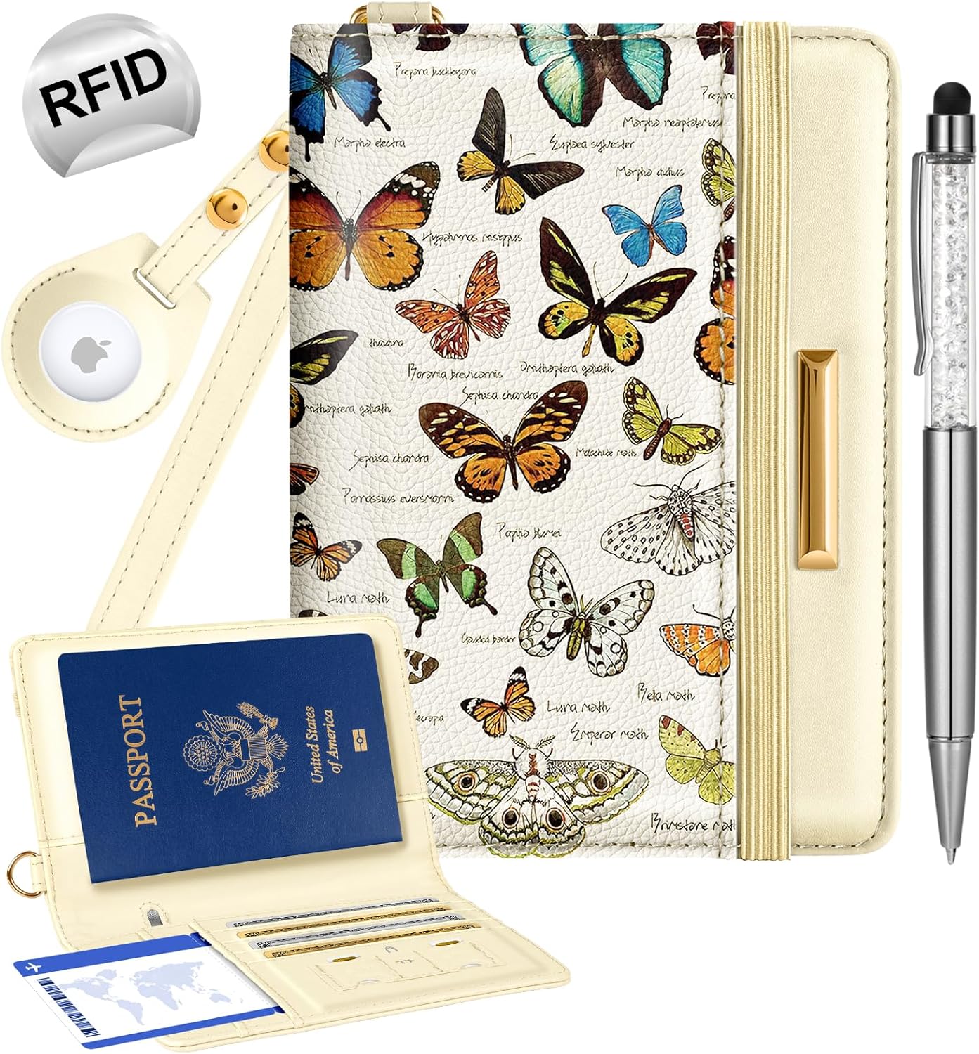 RFID AirTag Passport Holder Wallet for Women Travel - Abbycart